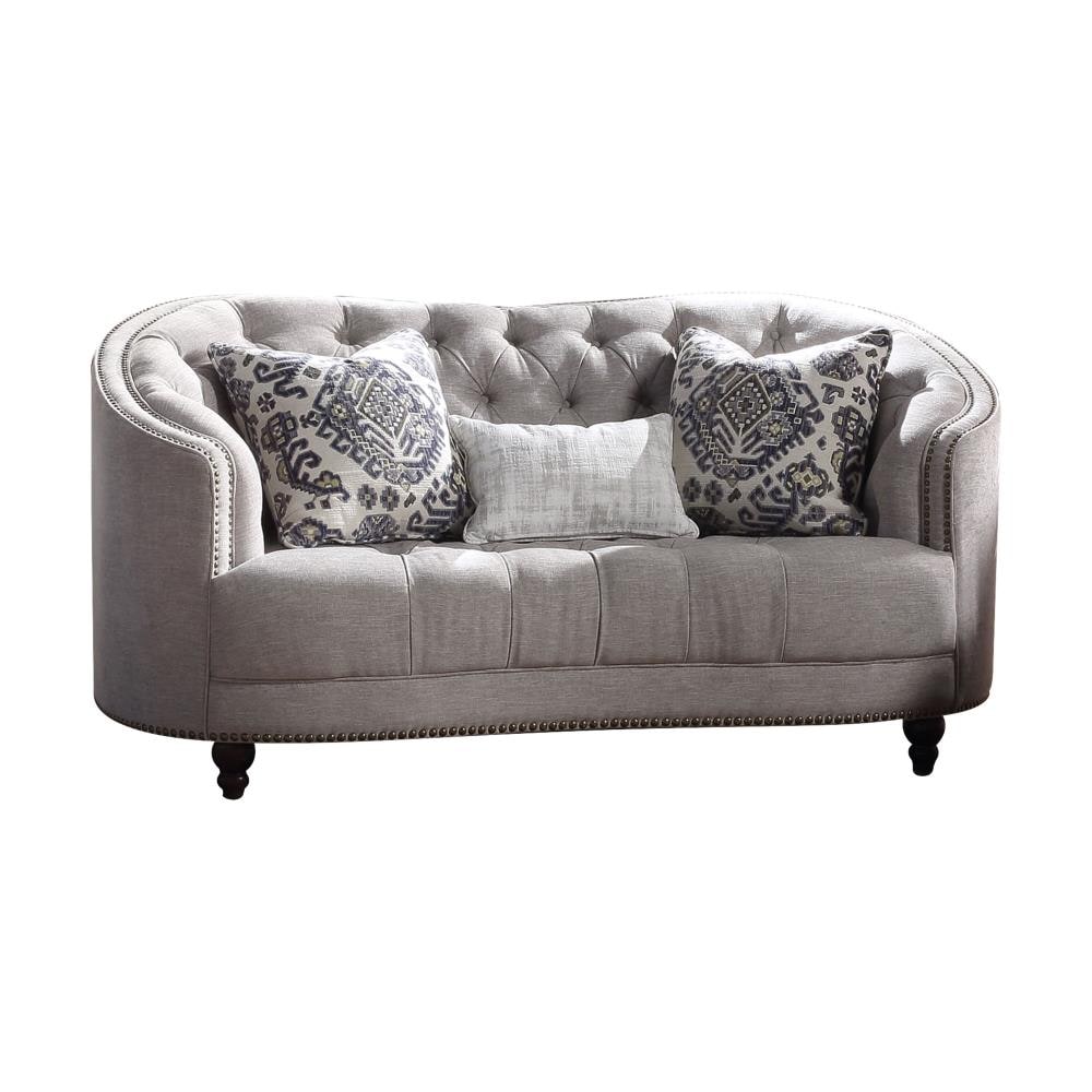 ACME FURNITURE Saira Vintage Light Gray Fabric Loveseat in the