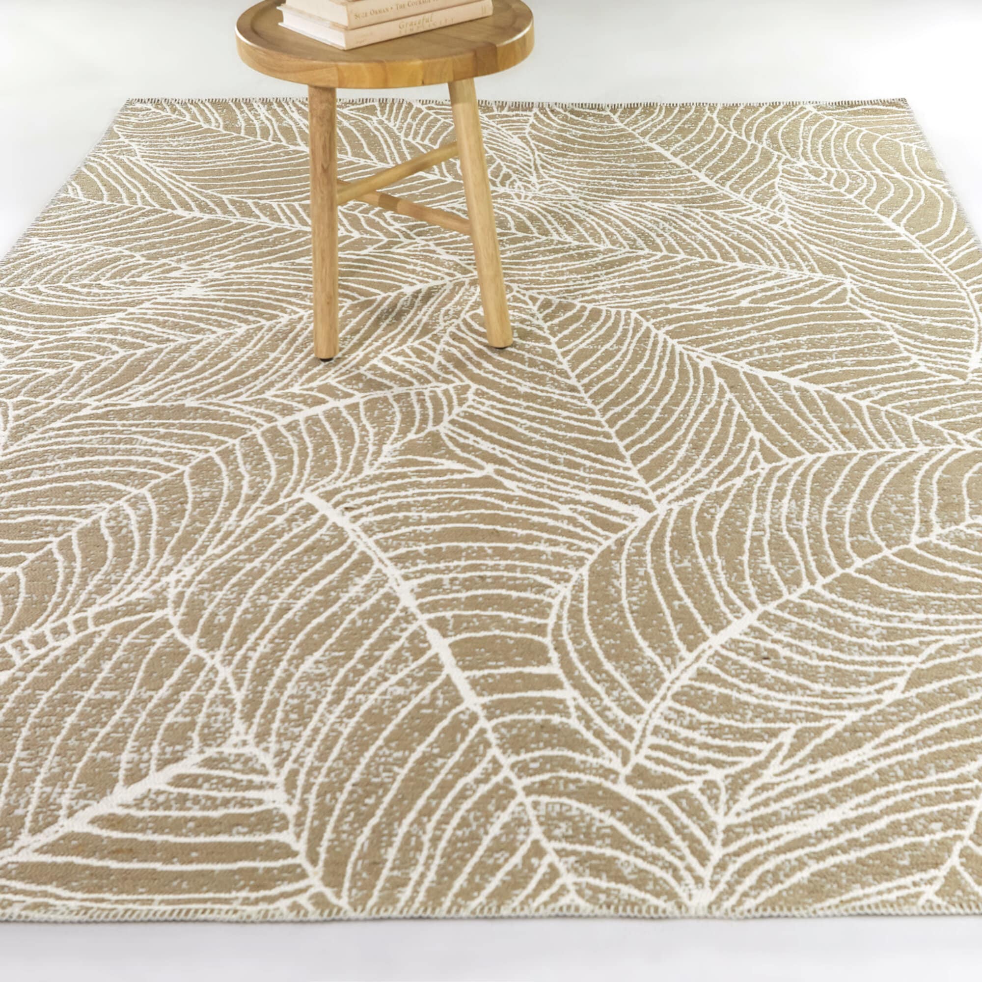 Balta 3122652 5 x 6 (ft) Cotton/Jute/Polyester Tan Rectangular Indoor Floral/Botanical Coastal Area rug