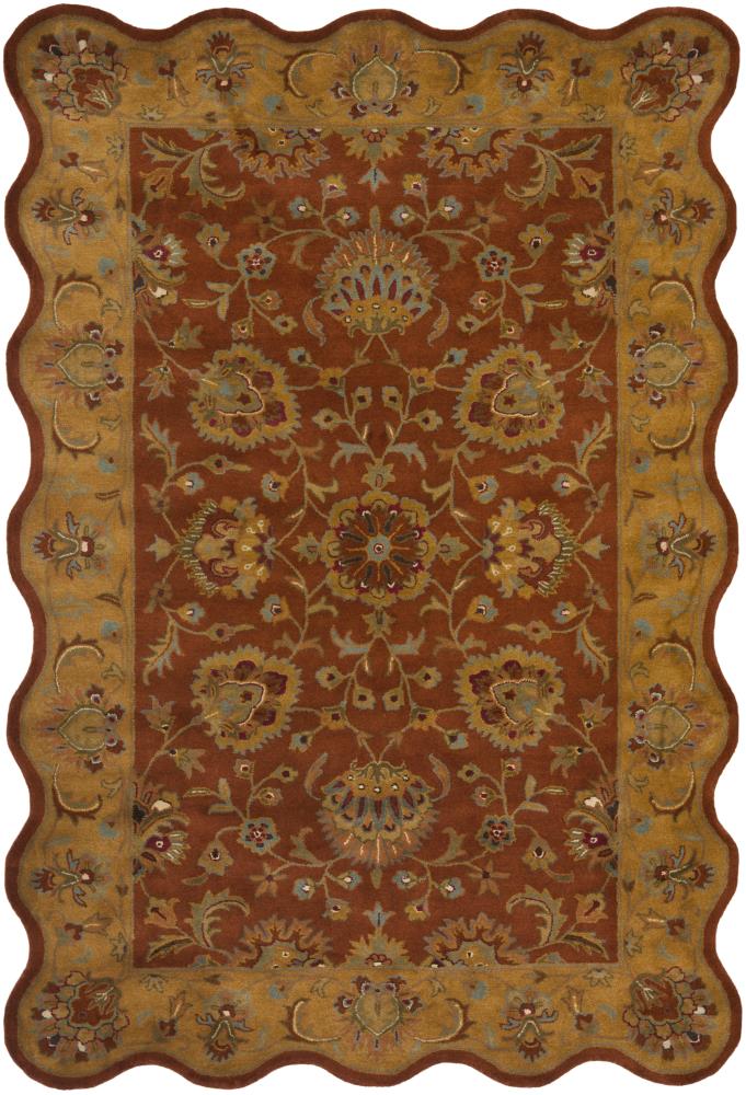 Elegant Heritage Red & Natural Wool 6' x 9' Area Rug