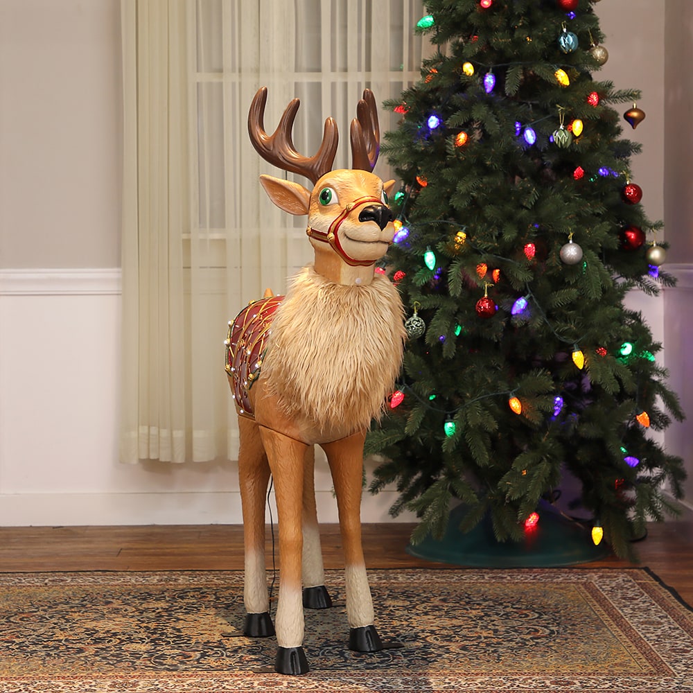 Holiday Living 4-ft LED Animatronic Reindeer in the Outdoor ...