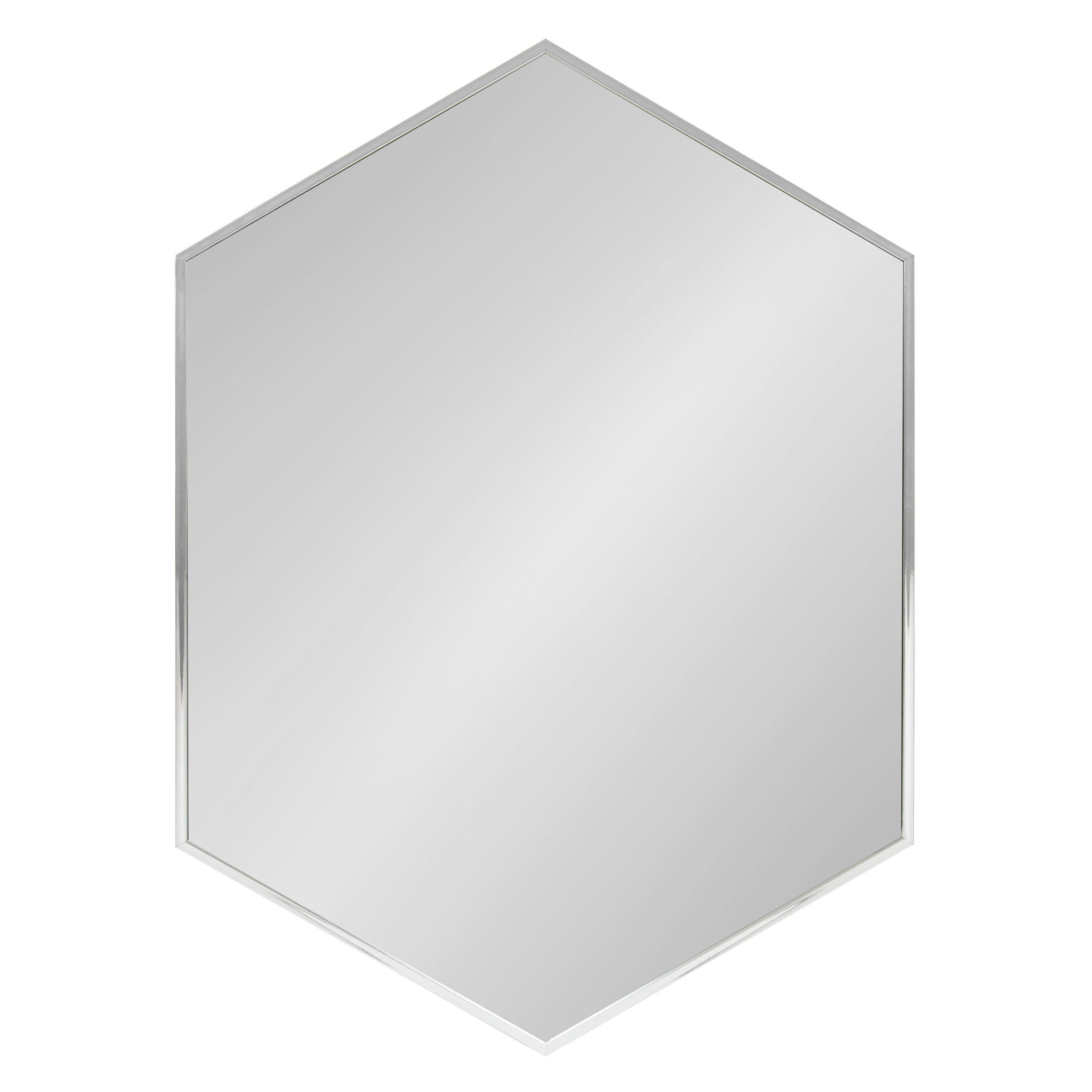31" Sophisticated Silver Beveled Hexagon Wall Mirror