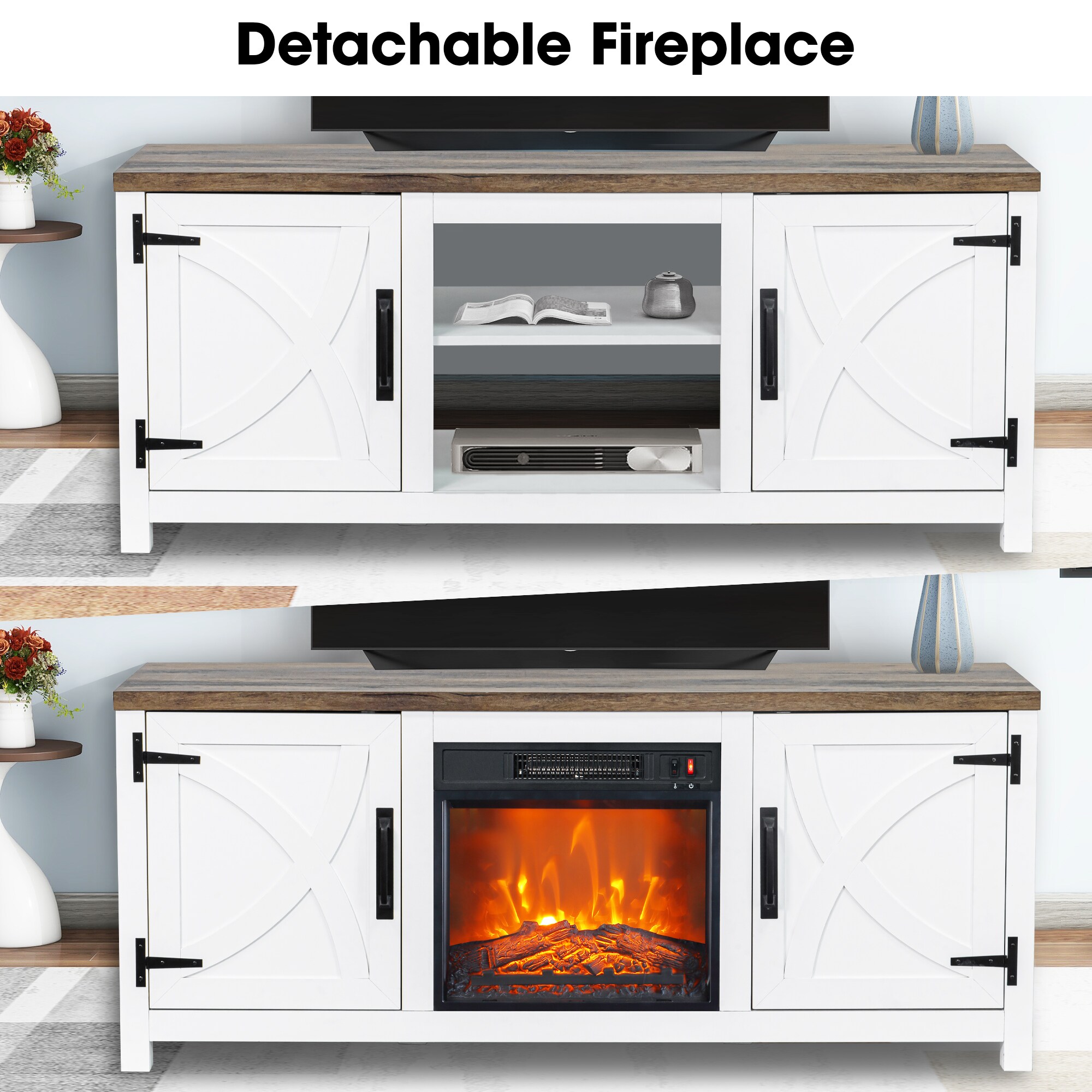 IHOMEadore BBJ01065-58-WHTDOK Electric-Fireplaces - View #6
