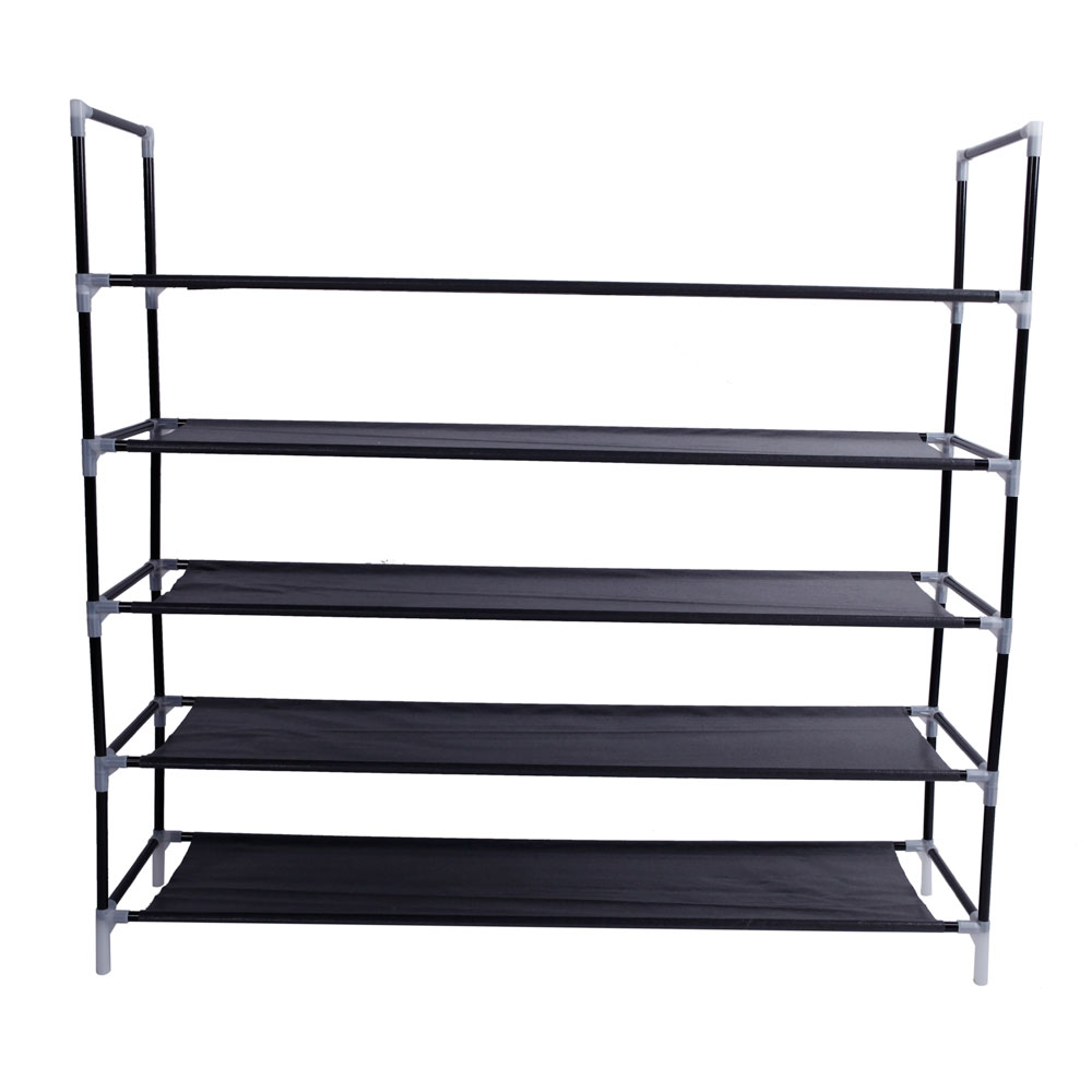 Winado 5-Tier Black Fabric Shoe Rack with Handle - Lightweight, Sturdy, and  Easy to Assemble - Holds up to 25 Pairs of Shoes in the Shoe Storage  department at