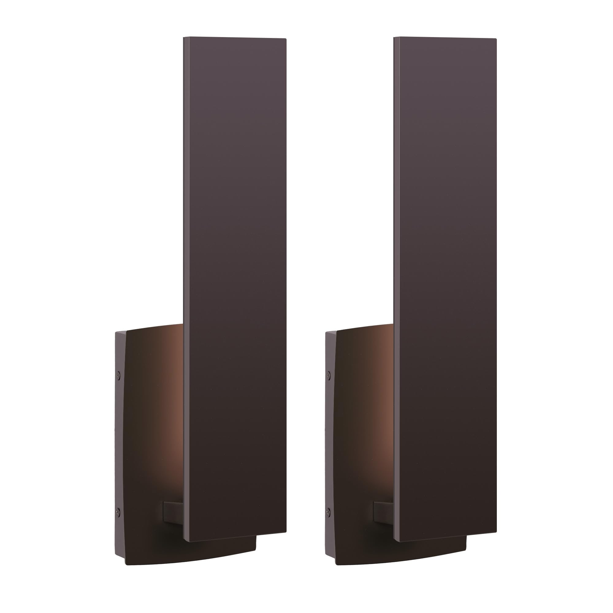 LamQee 06FTL0286BRR Wall Sconces Outdoor 2 -Pack 16.34-in H Matte Brown Hardwired Integrated LED Outdoor Wall Light
