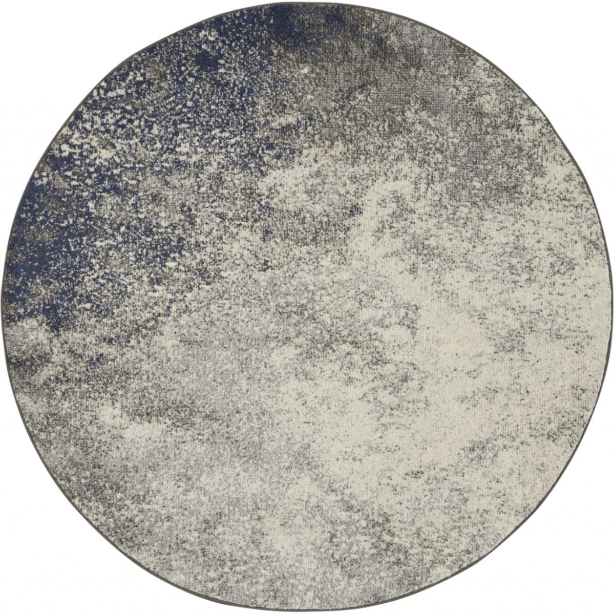 HomeRoots 4000385295 5 x 5 (ft) Loomed Polypropylene Charcoal Ivory Round Indoor Abstract Area rug