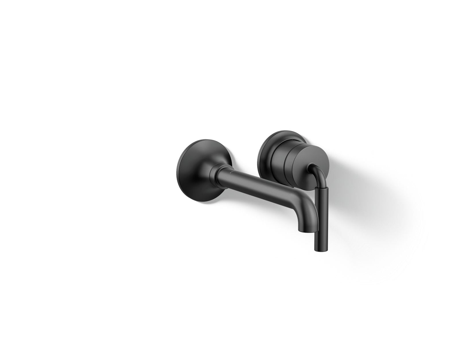 KOHLER - Tone Matte Black Wall-mount 1-handle WaterSense Low-arc Bathroom Sink Faucet