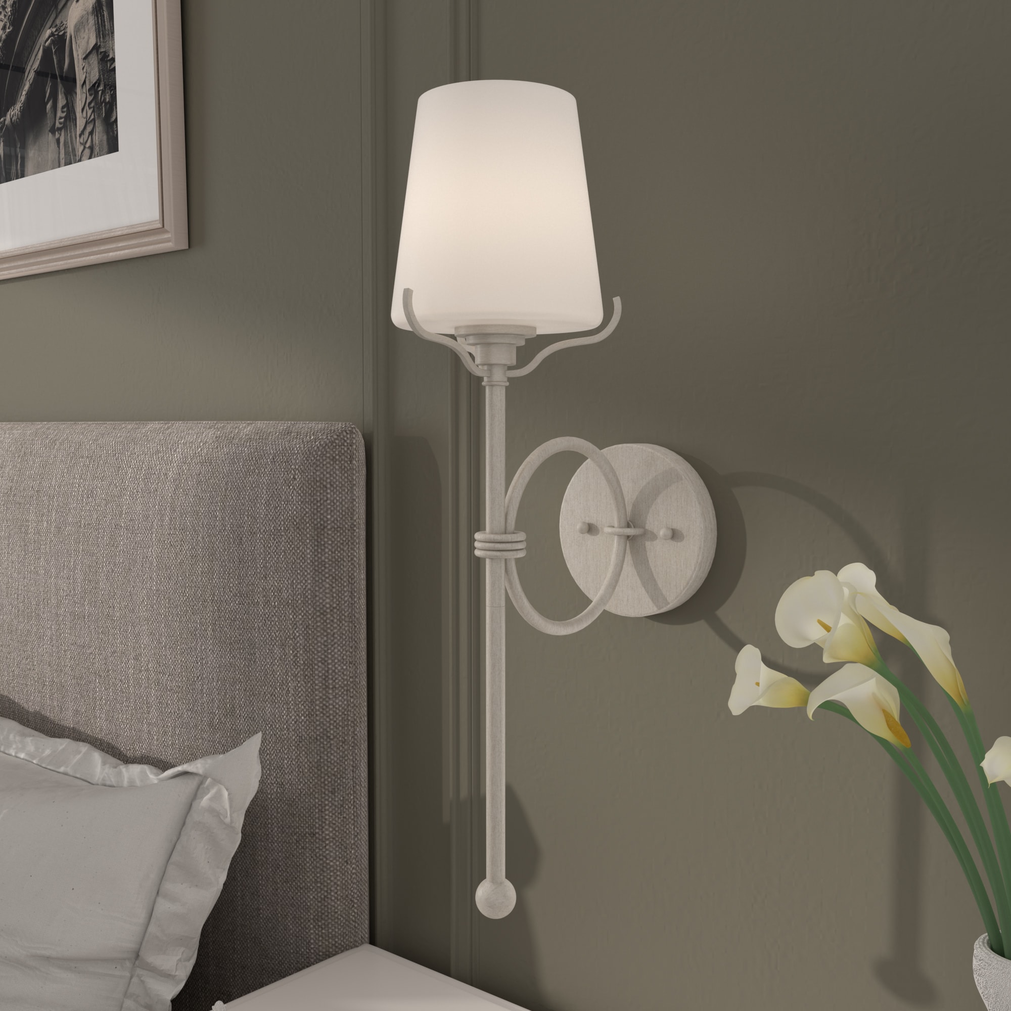 ACROMA 35201WW Pensacola 5-in W 1 -Light Matte Off-white Wall Sconce