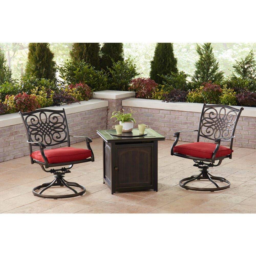 Hanover TRAD3PCSWFPSQ-RED Patio-Conversation-Sets - View #10