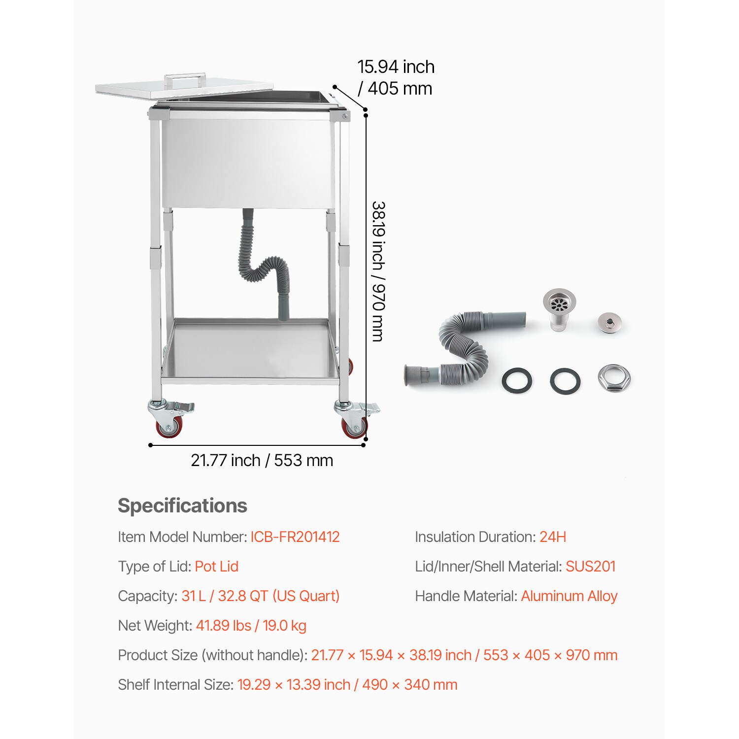 VEVOR SCQRSCBC201B07272V0 Ice-Buckets - View #7