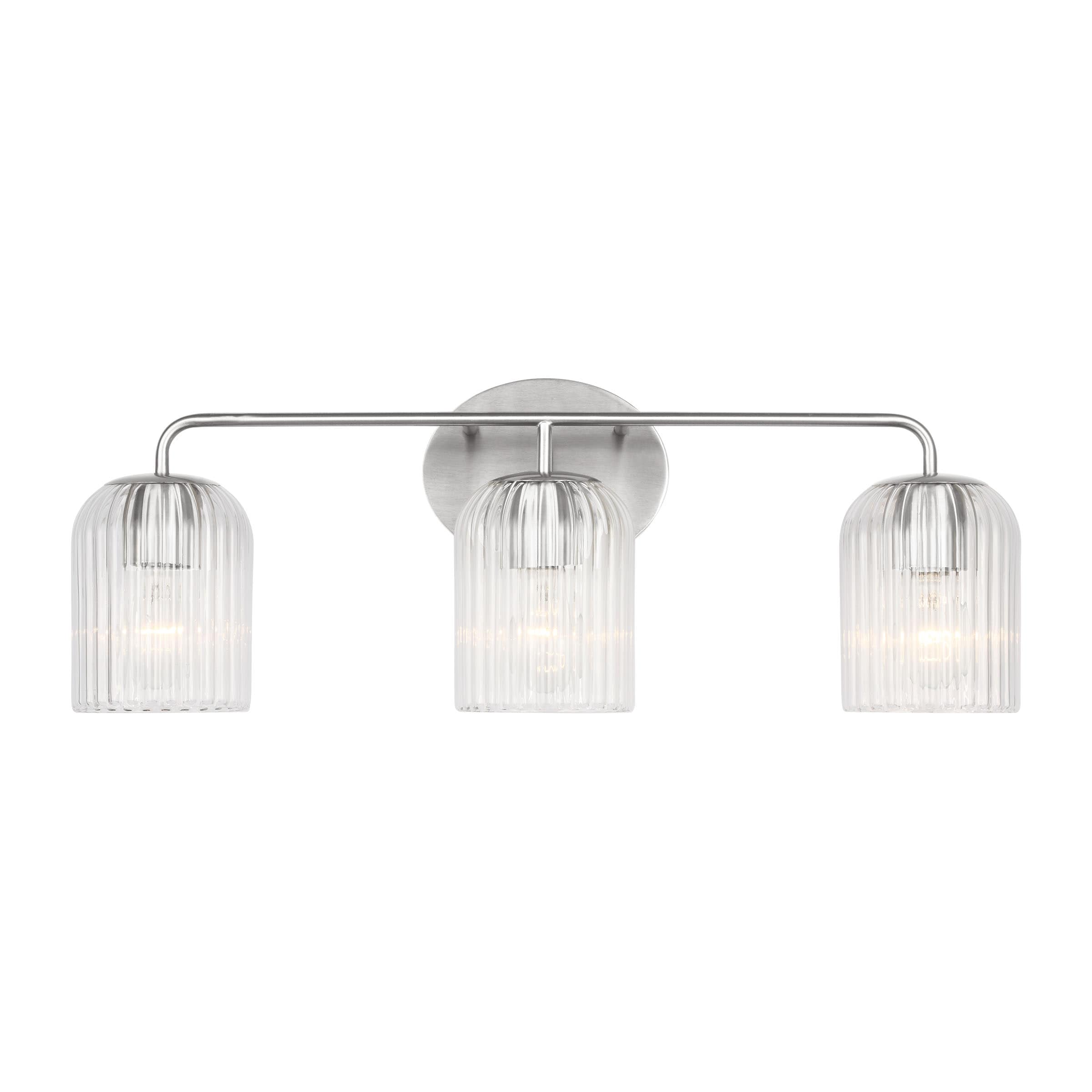 Generation Lighting GLV1133BS Eisele 24-in 3 -Light Brushed Nickel Transitional Vanity light