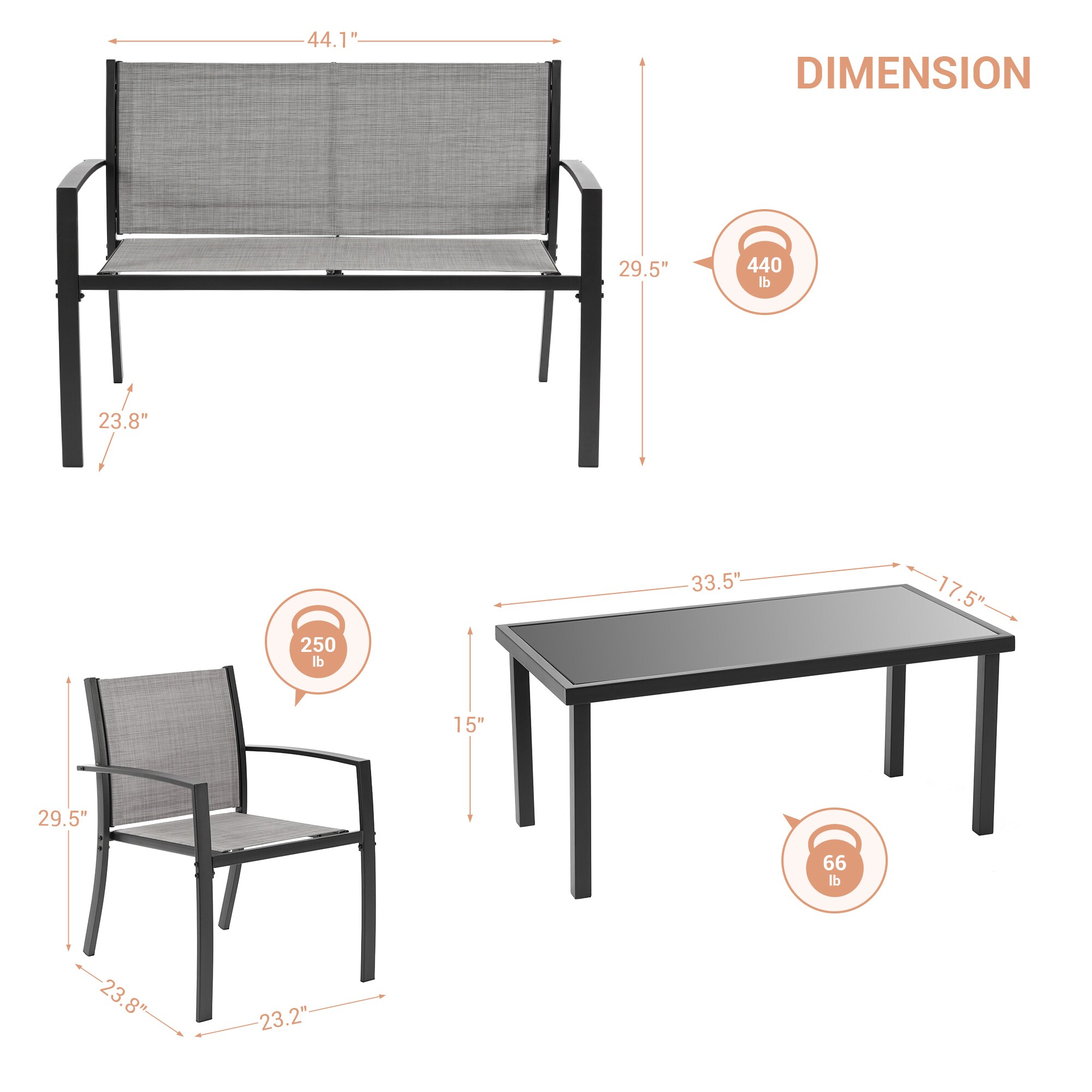 ACEGOSES LW-370GY Patio-Conversation-Sets - View #7