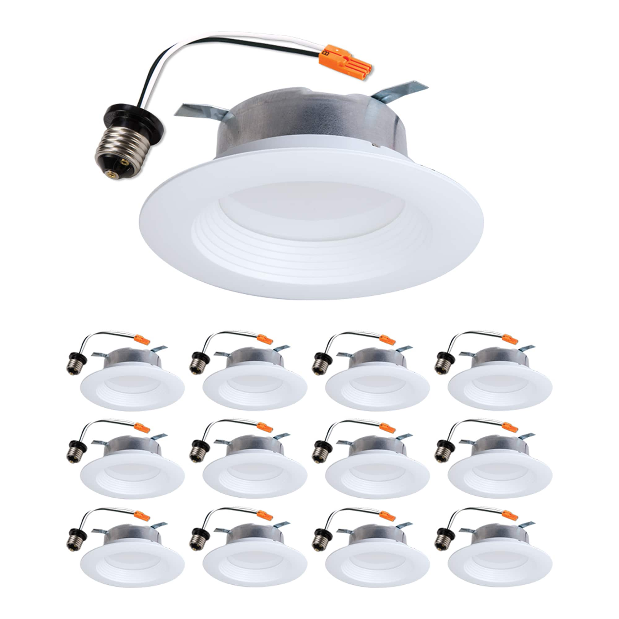 HALO 12 Pack LTE Bulk pack 4 in White Baffle Recessed Light Trim LTE46930 12PK at Lowes