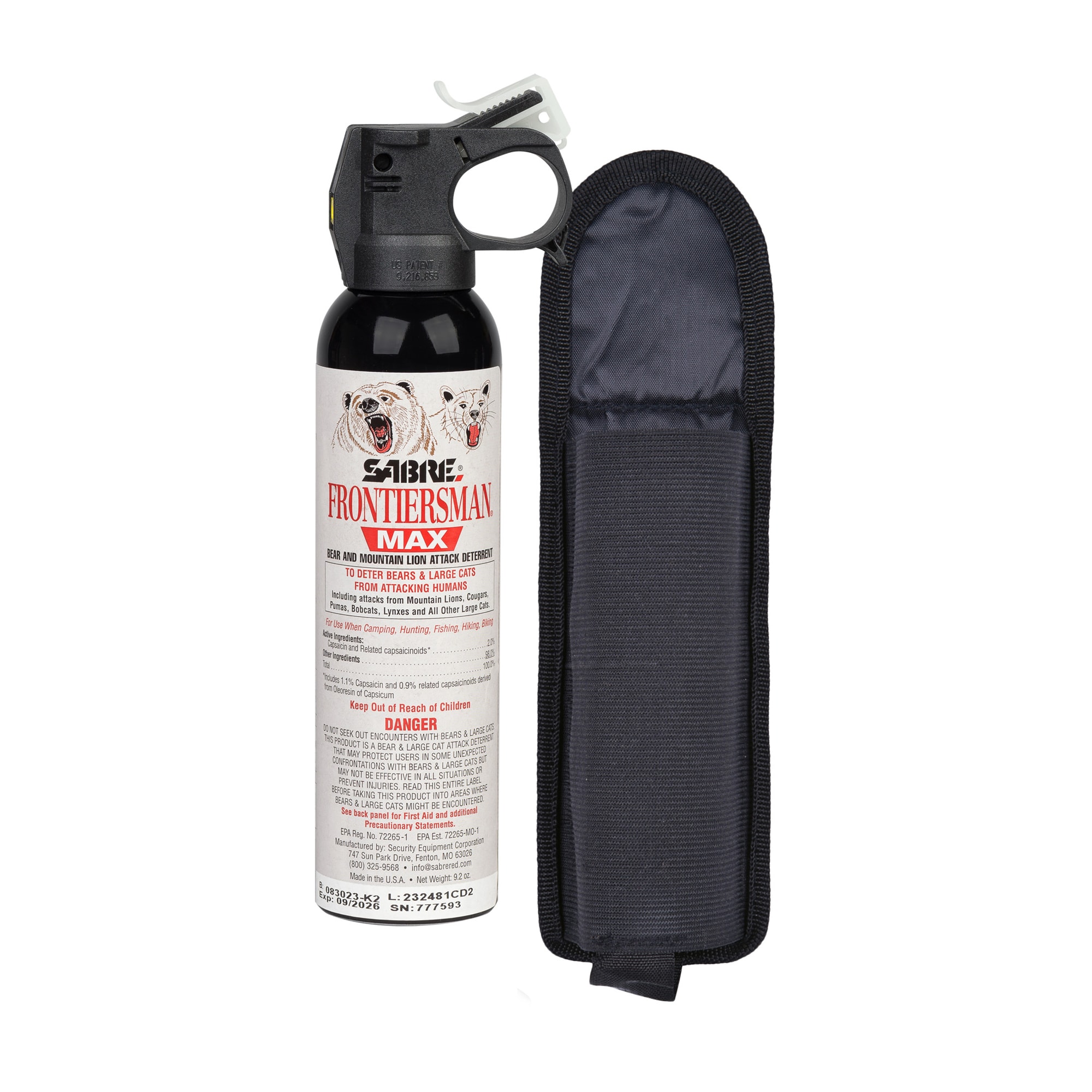 SABRE FBADX-07 9.2-oz Frontiersman MAX Pepper Spray with Holster