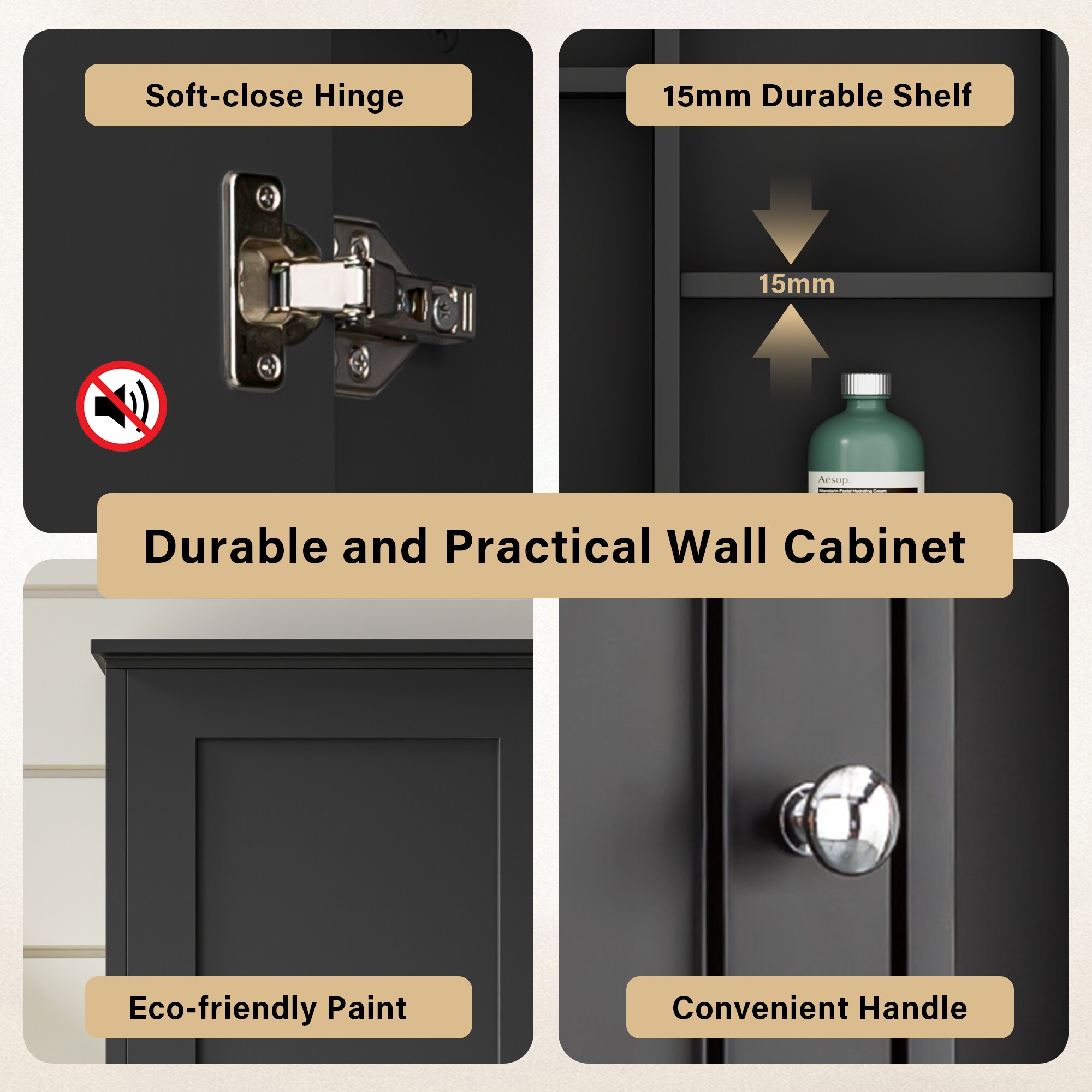 WELLFOR GFKM3C-B Bathroom-Wall-Cabinets - View #9