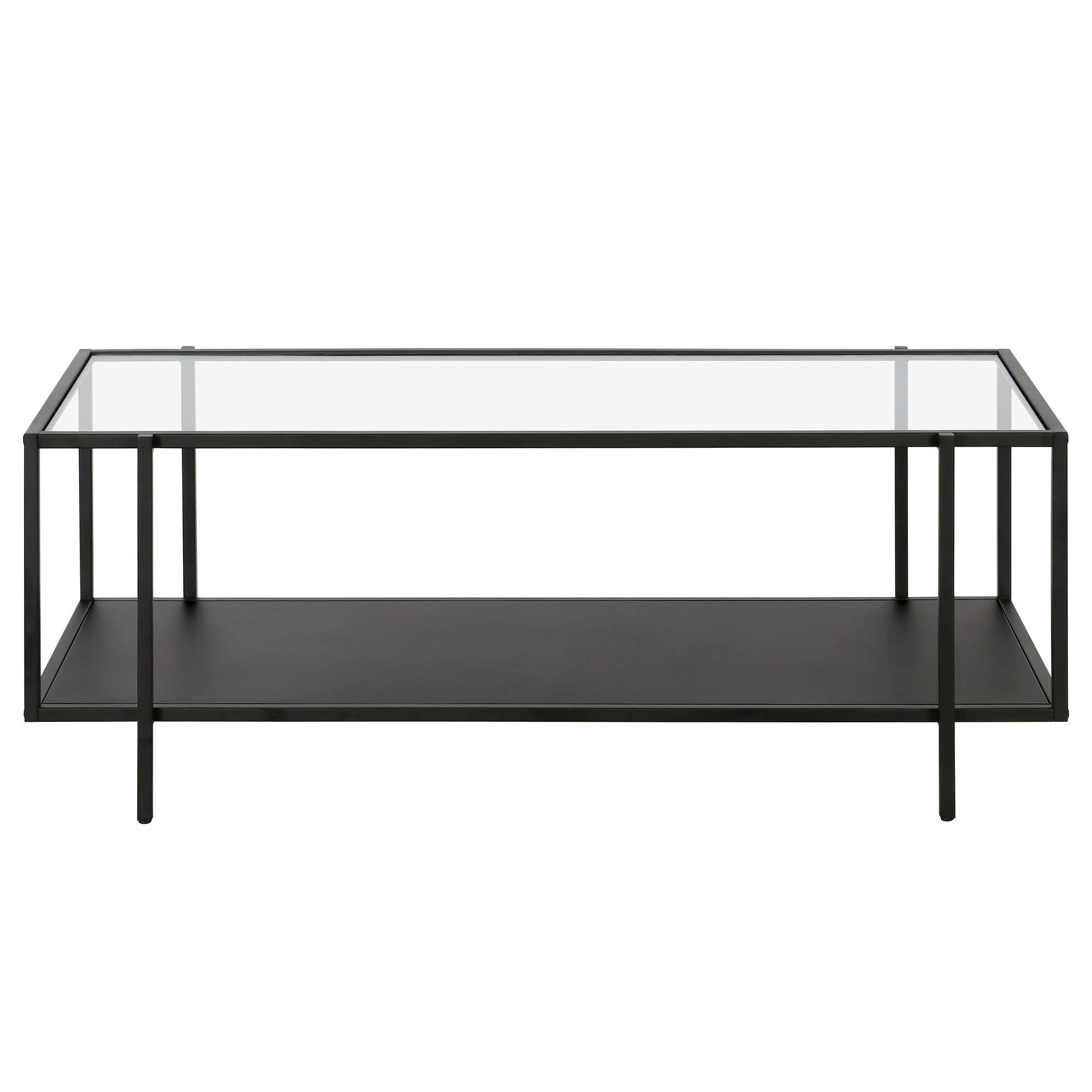 Mid-Century Blackened Bronze 45'' Glass Top Coffee Table