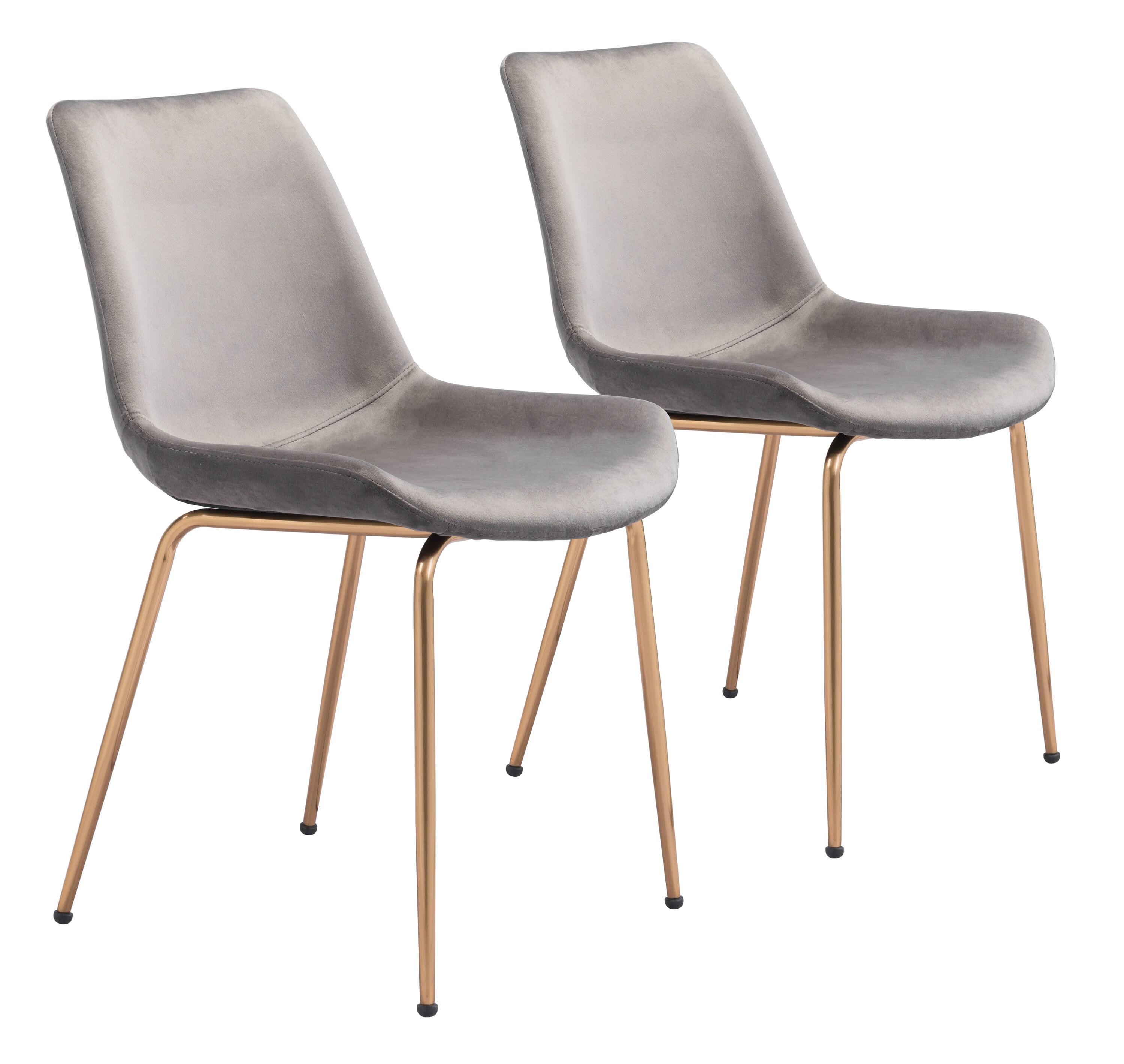 Zuo Modern 101766 Set of 2 Tony Contemporary/Modern Polyester Upholstered Side Chair (Metal Frame)
