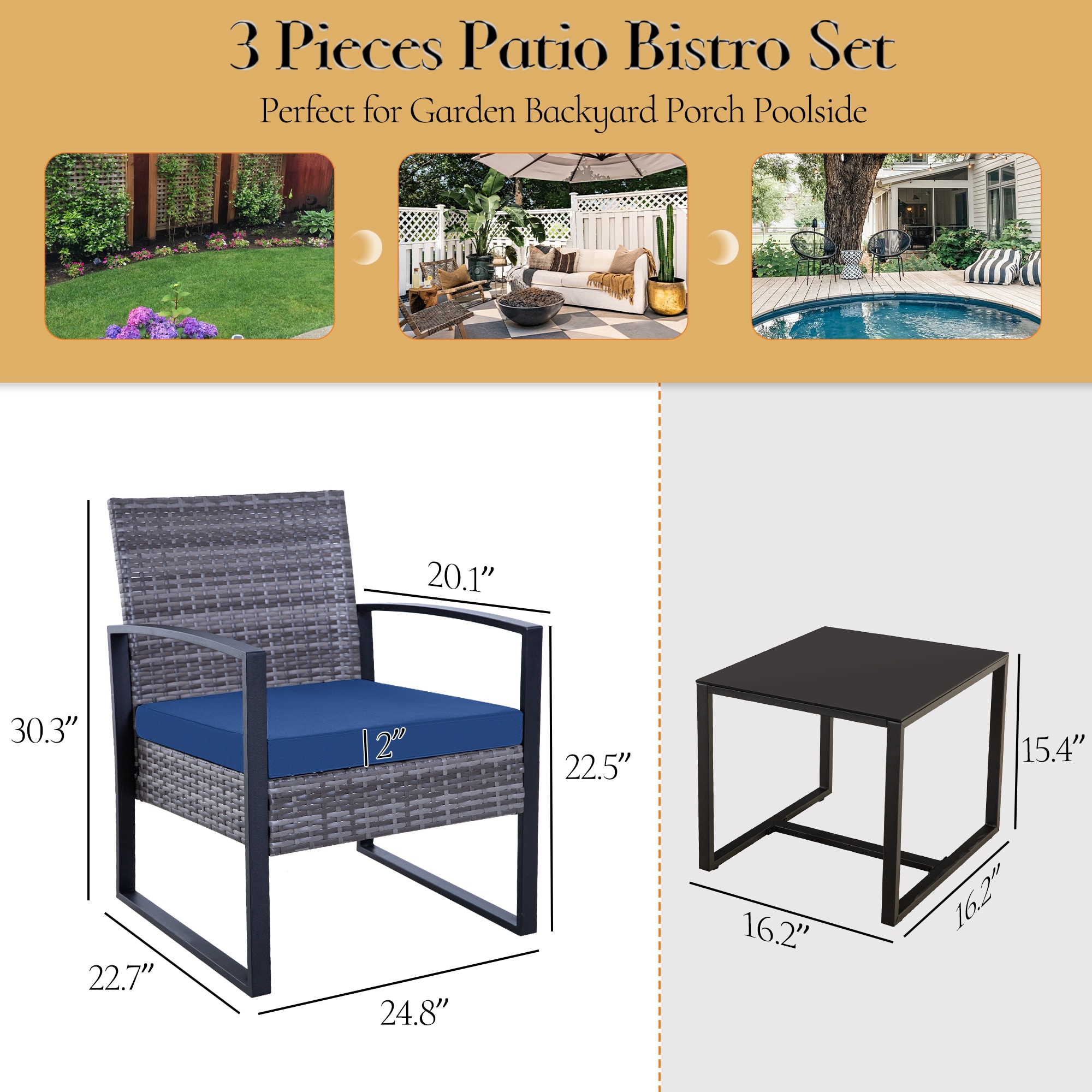 FOREST HOME HB005-BRWT Patio-Conversation-Sets - View #2