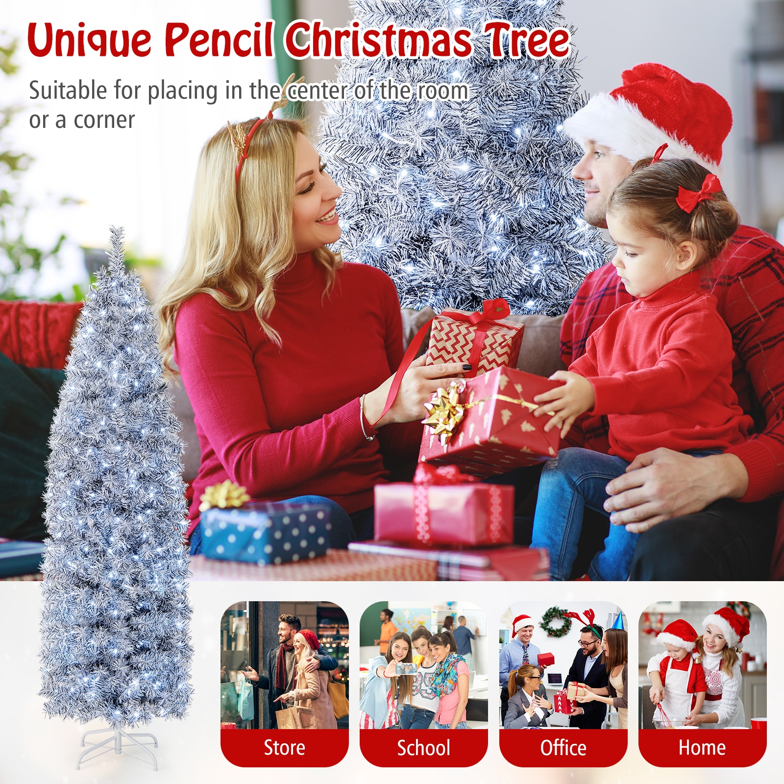 WELLFOR CM-HGY-23457US Artificial-Christmas-Trees - View #3