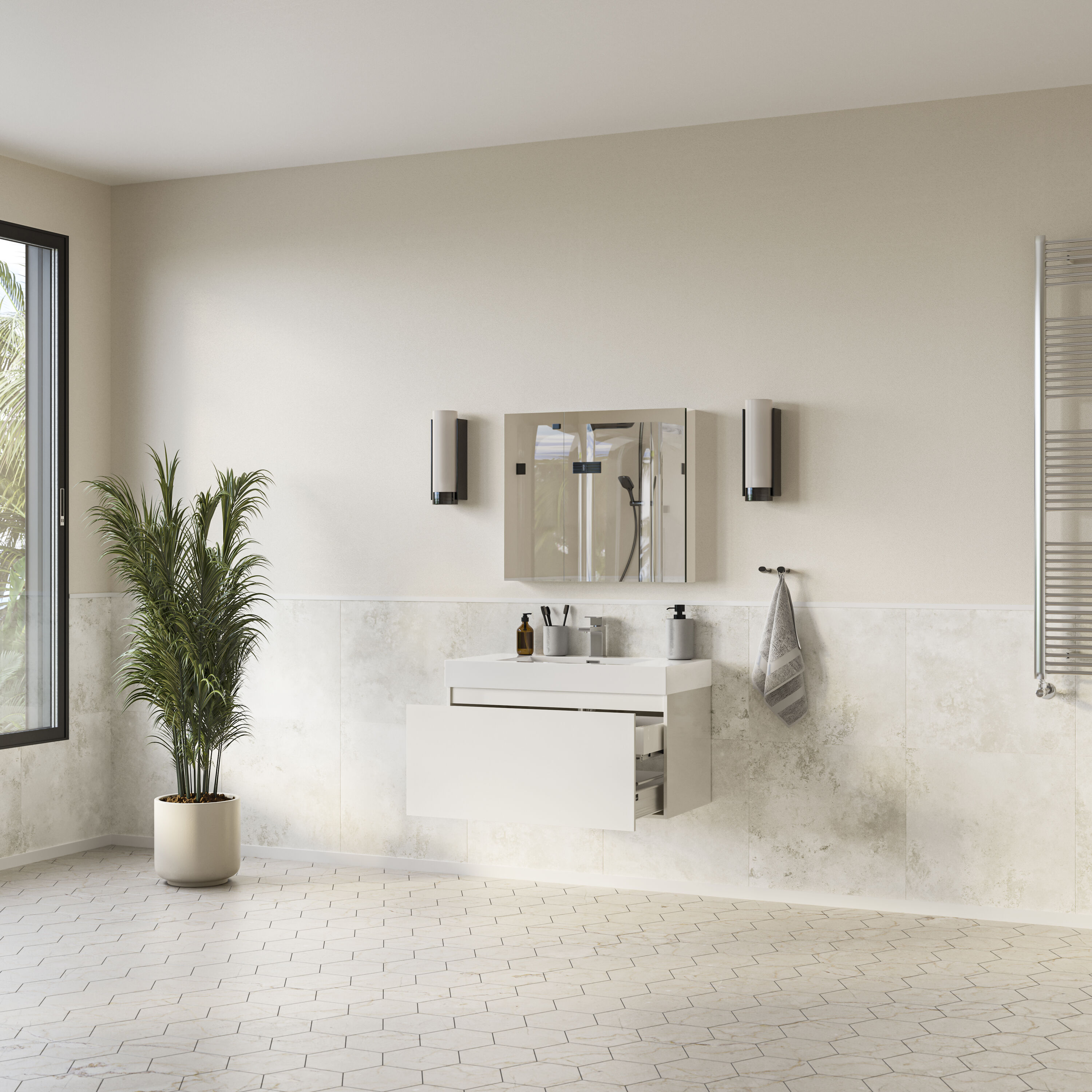 Fresca FVN8008WH Bath-Vanity-Combo - View #4
