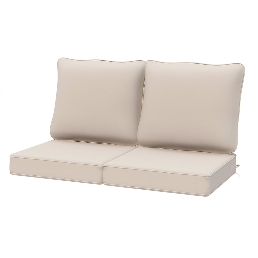 Ovios 24-in x 24-in 2-Piece Beige Patio Chair Cushion Polyester | LTC601