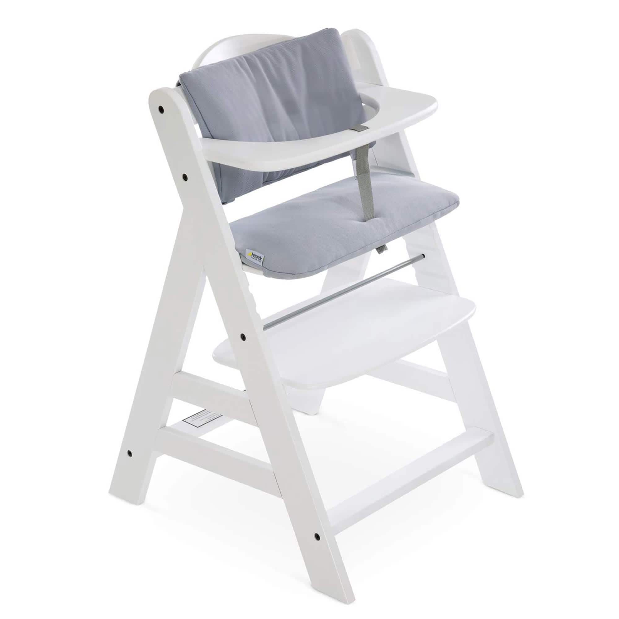 hauck 315314 Highchair Pad Deluxe Removable Washable Padded Seat Cushion Compatible with Wooden Alpha and Beta Model High Chair Accessory Only Grey