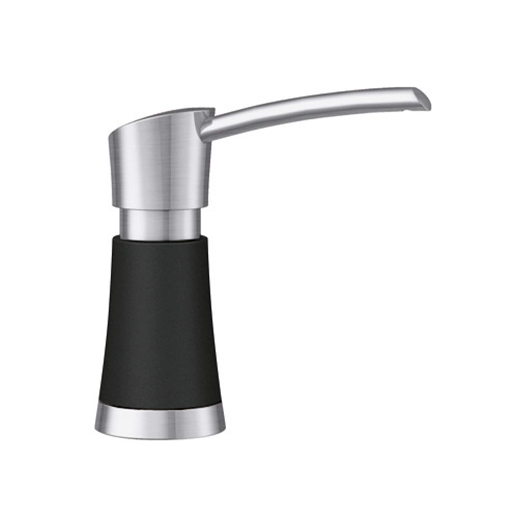 BLANCO 442902 Artona Pvd Steel/Coal Black 11.83-oz Capacity Deck-mount Soap and Lotion Dispenser