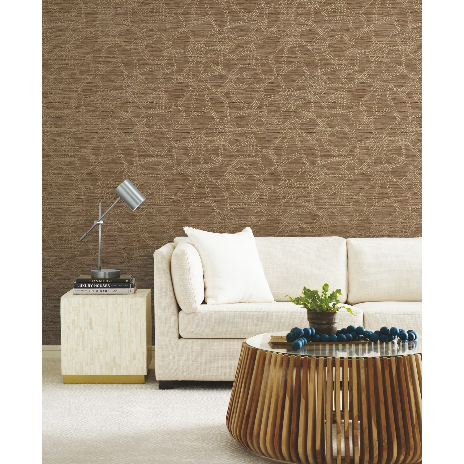 RoomMates RMK12233PL 30.75-Sq. Feet Brown Vinyl Novelty Self-adhesive Peel and Stick Wallpaper