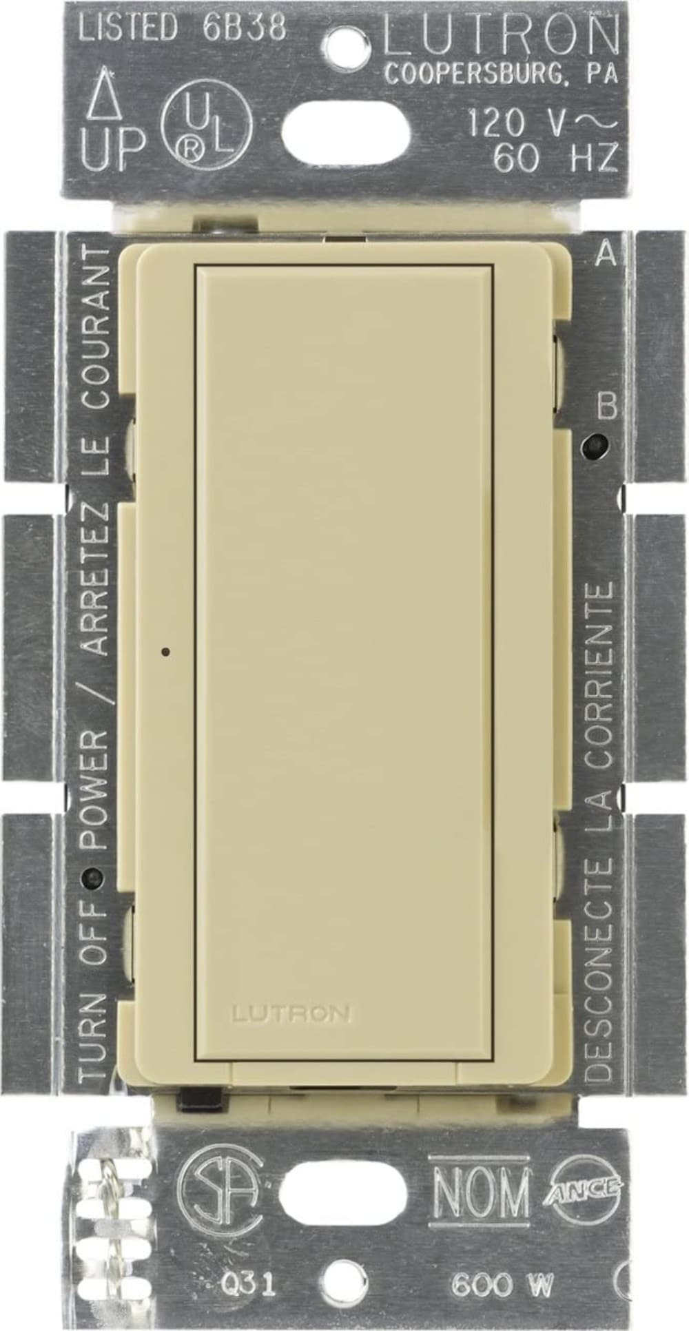 Lutron MA-S8AM-IV Maestro 8-amp Multi-location Tap Light Switch , Ivory