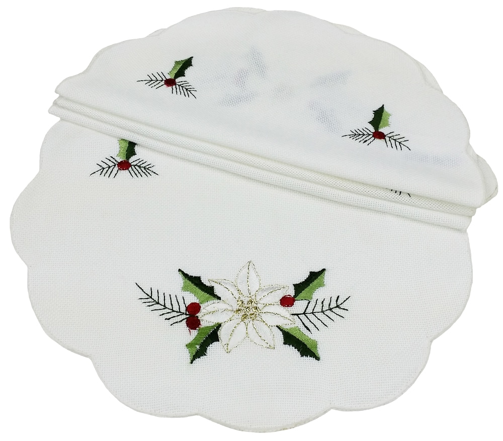 XIA Home Fashions XD6803616RNDWHITE 16-Inches Tabletop Decoration Poinsettia 4 -Pack Christmas Decor