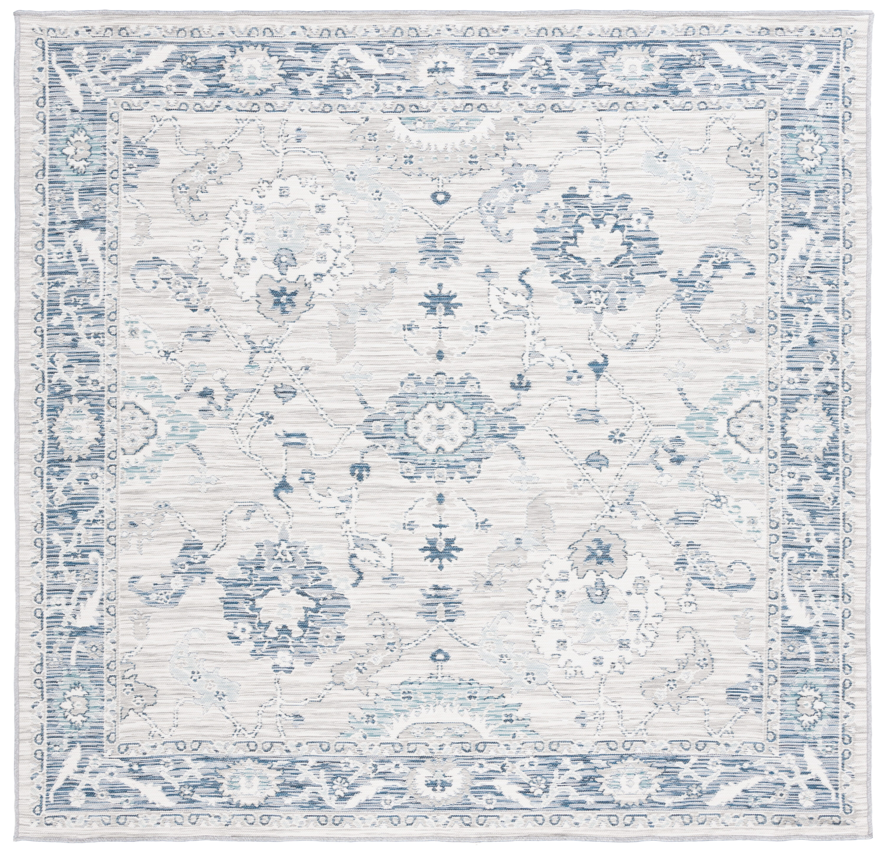 Safavieh 6'7" x 6'7" Grey and Blue Ivory Synthetic Square Area Rug