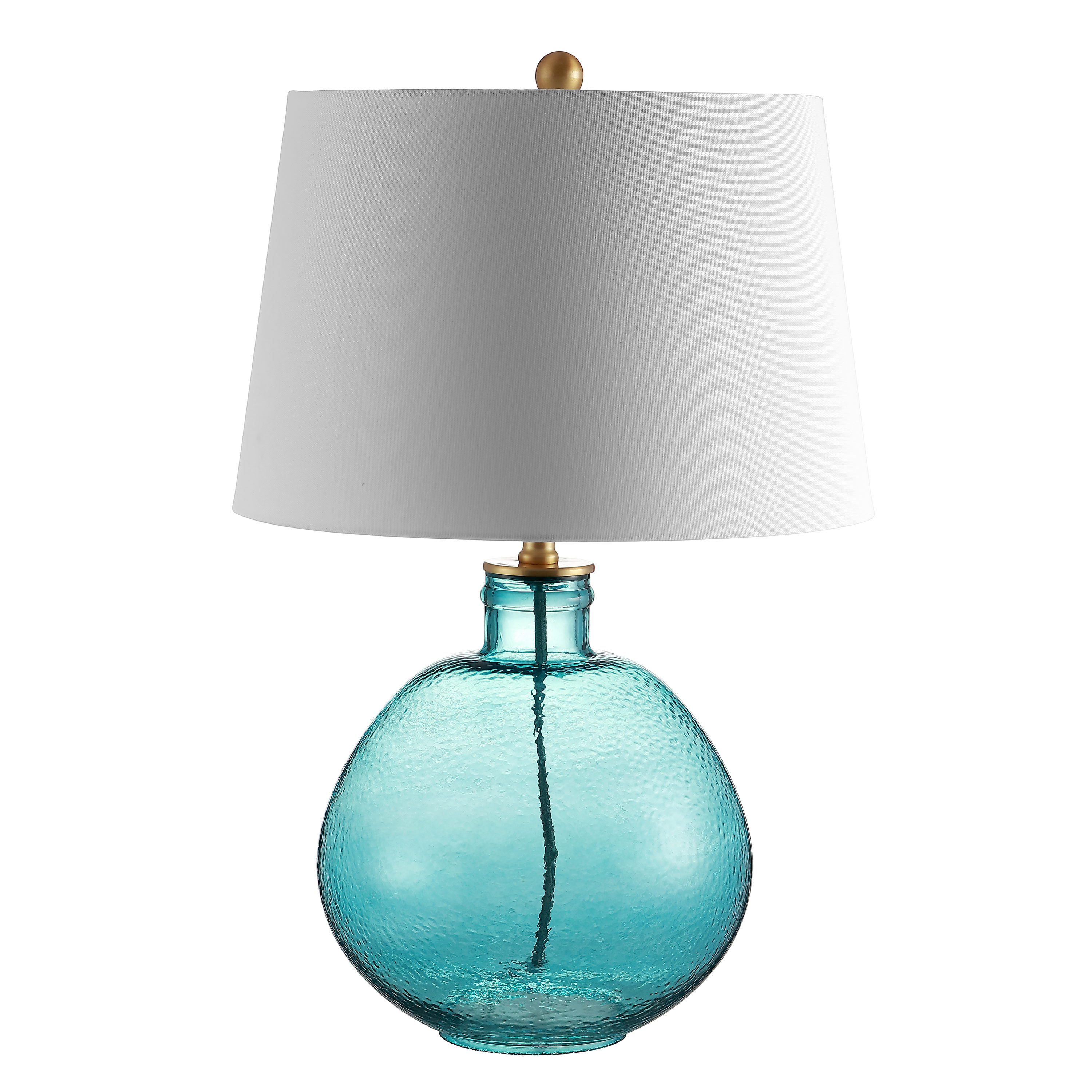 Safavieh TBL4044D Rasby 26-in Blue LED Rotary Socket Table Lamp with Linen Shade