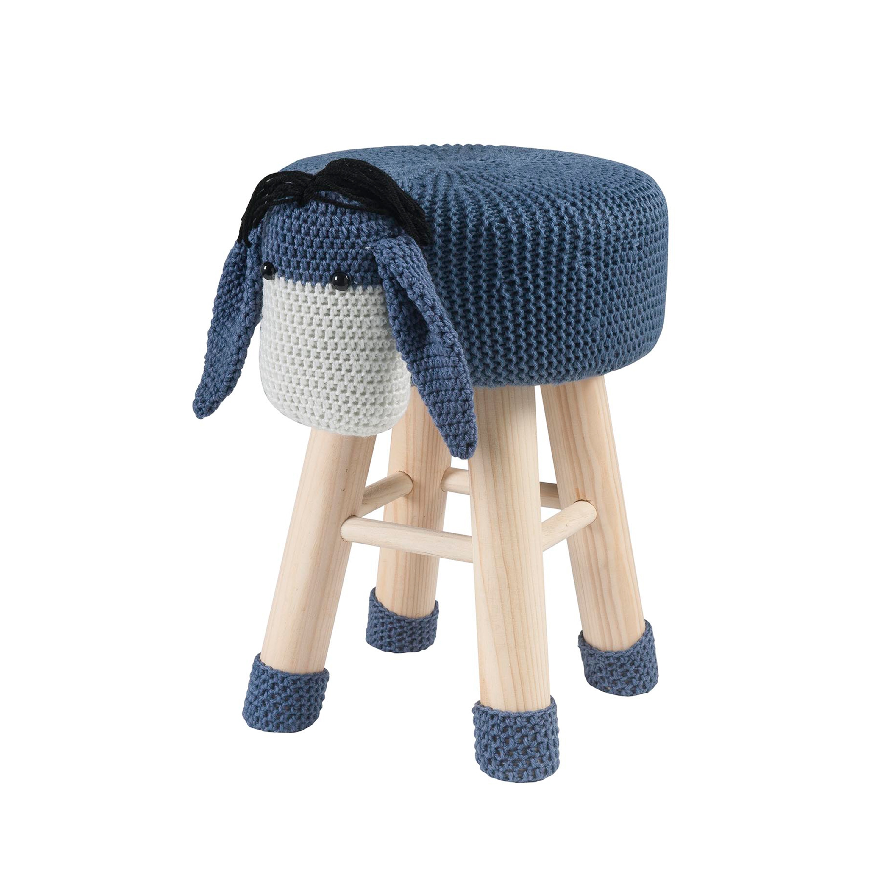 AC Pacific STOOL-DONKEY Modern Donkey Grey Round Ottoman