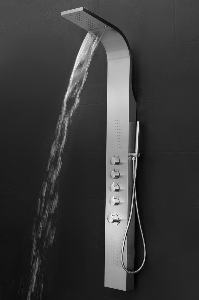 AKDY 63-in Brush Stainless Steel 2-Spray Shower Panel System (Valve Included)