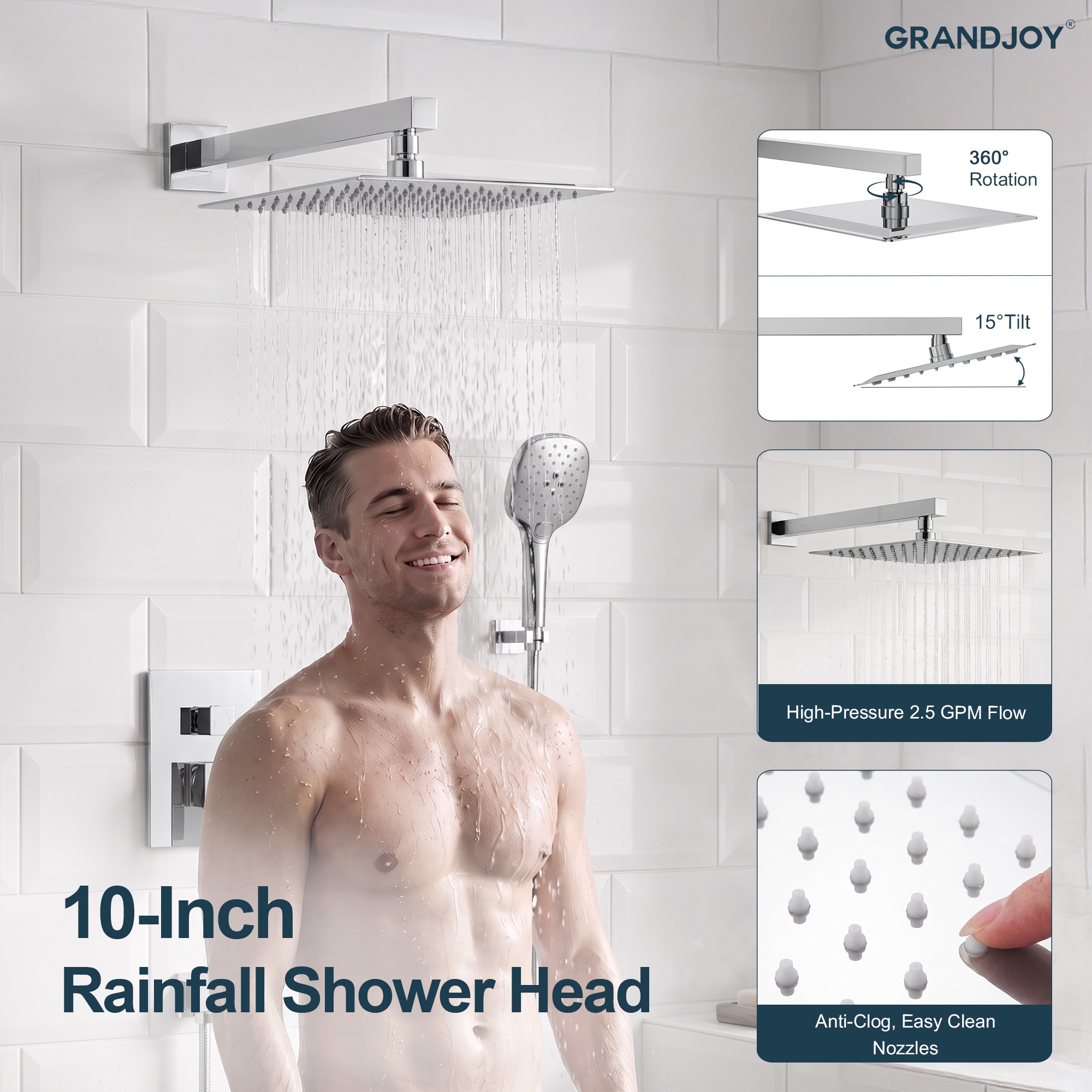 GRANDJOY SGF66GJ-46-CH10 Tub-Shower-Faucets - View #5
