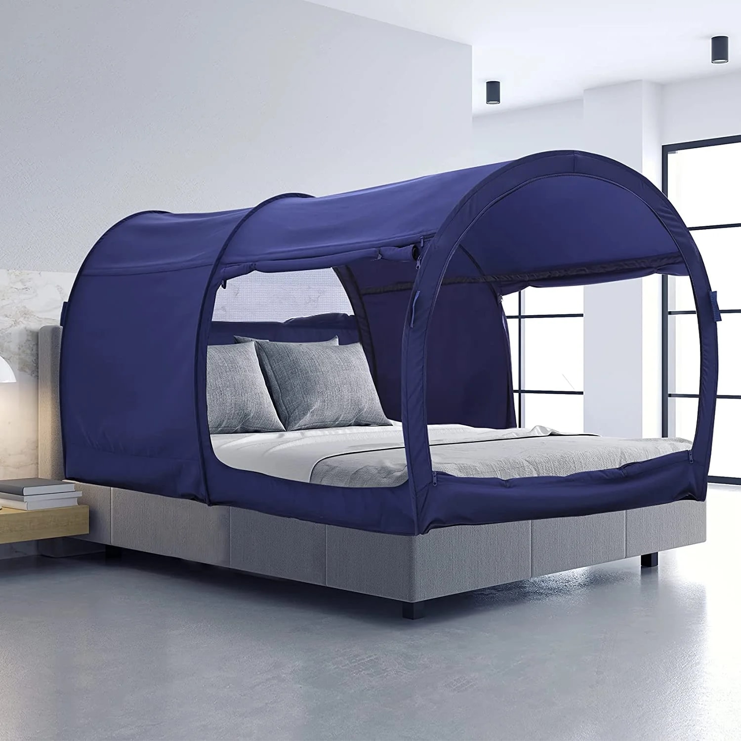 Alvantor Pop Up Bed CanopyTent Navy Full Bedspread Set in the Bedding ...