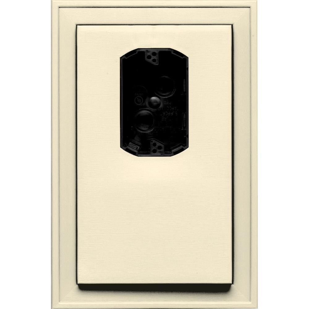 Builders Edge 130120005020 8.125-in x 12-in Heritage Cream Vinyl Electrical Mounting Block