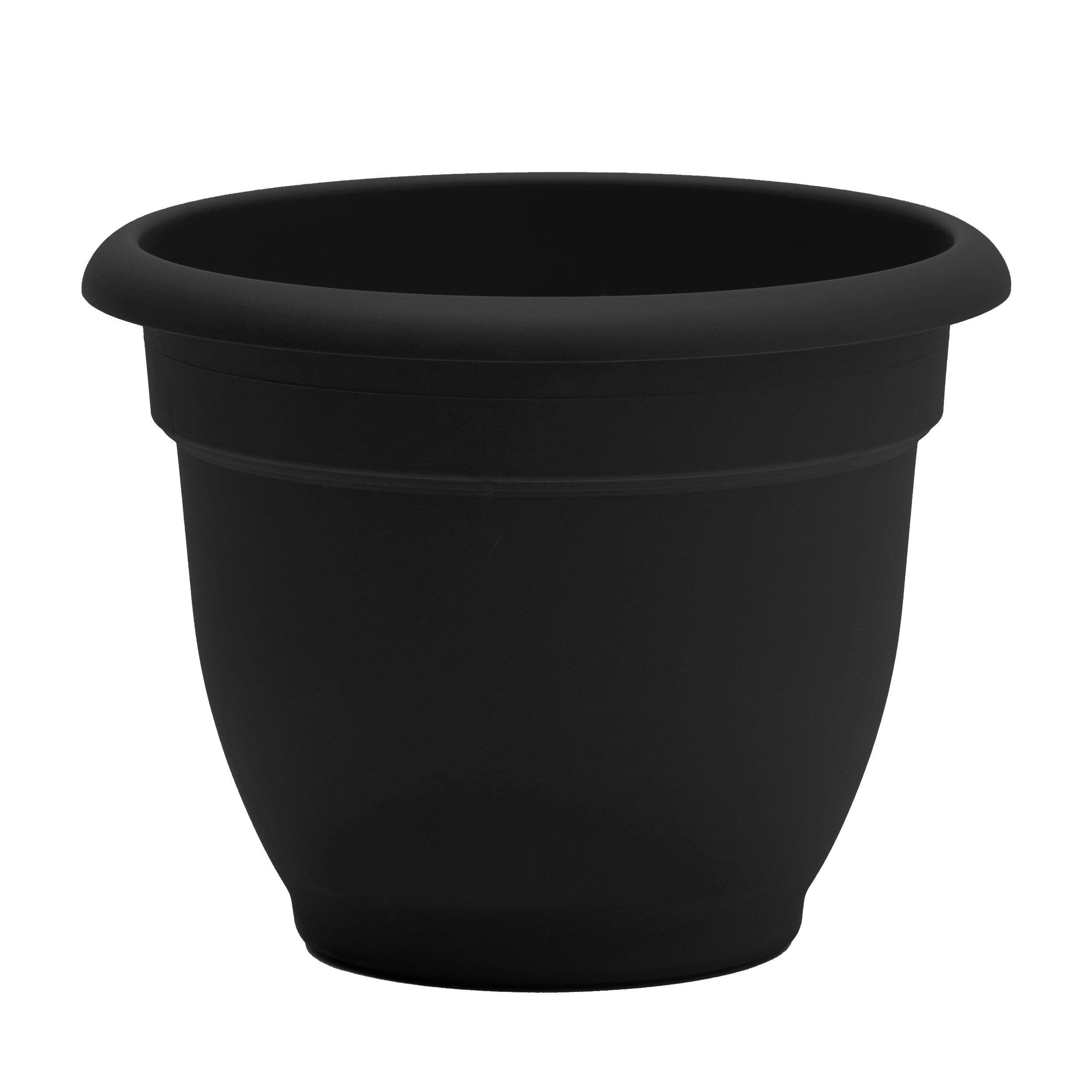 Bloem 20-56916 Round 17.75-Inches W Medium Black Plastic Indoor/Outdoor Planter with Drainage Holes with Self Watering