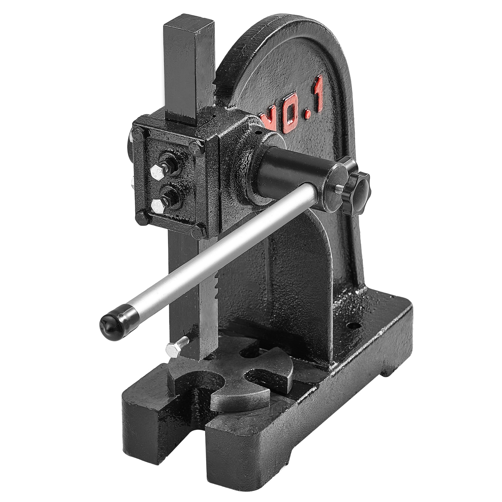 Mecale 1 Ton Manual Arbor Press Cast Iron 5.9 in Stroke Heavy-Duty Desktop Press Black