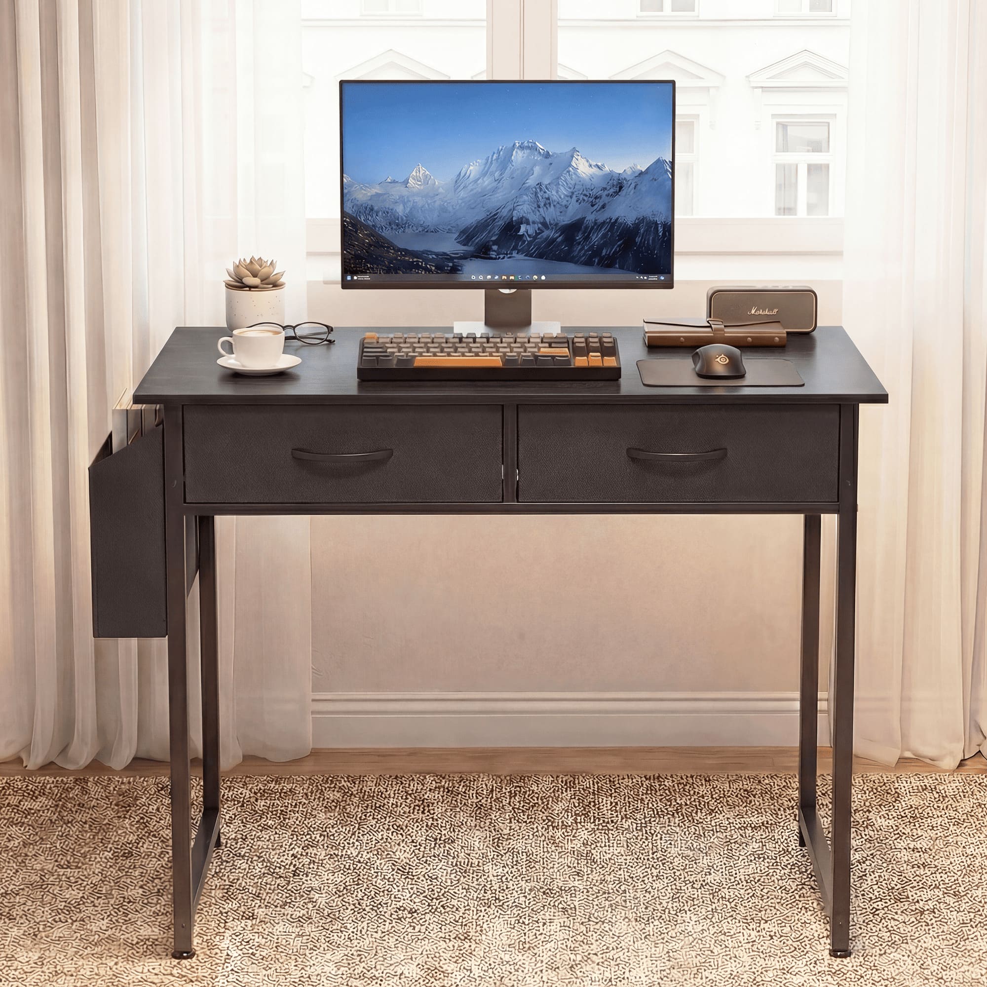 Sweetcrispy L-D-2CZ-32IN-BK desks - View #3