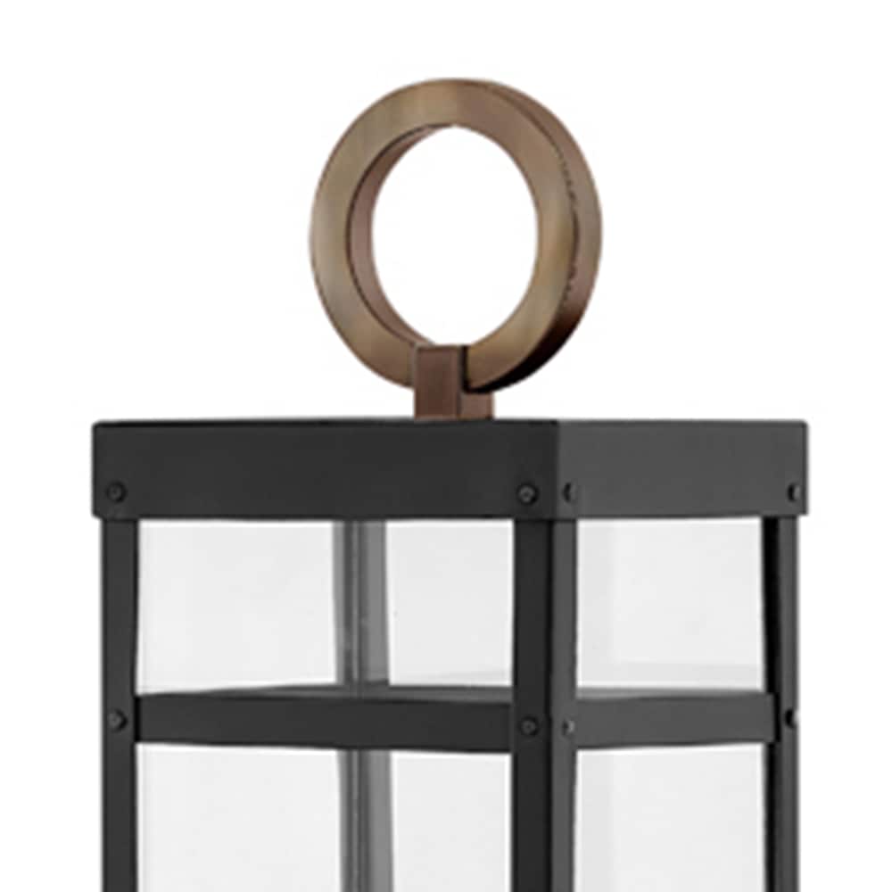 Porter Black and Bronze Outdoor LED Post Lantern