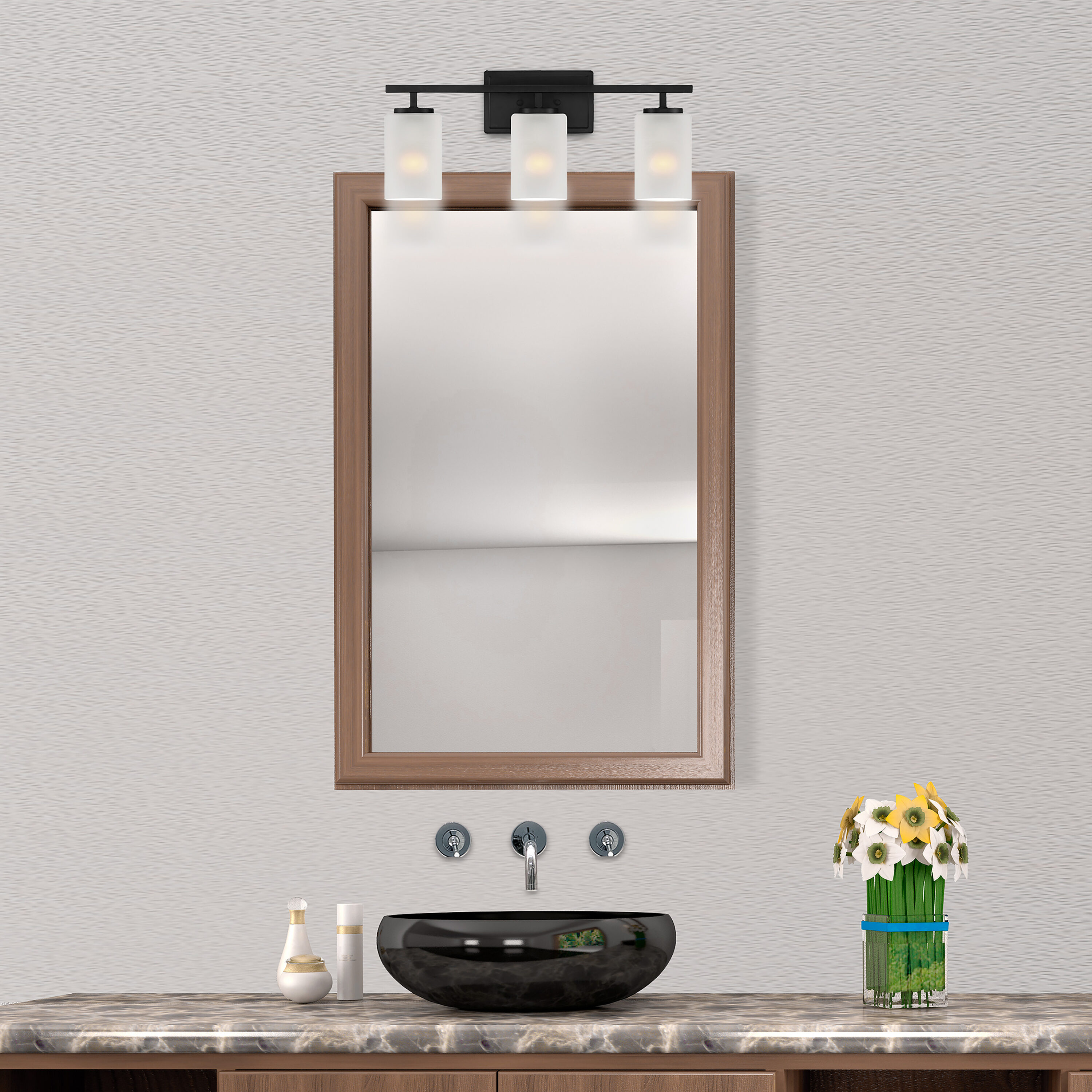 Matte Black 21" Modern Bathroom Vanity Light