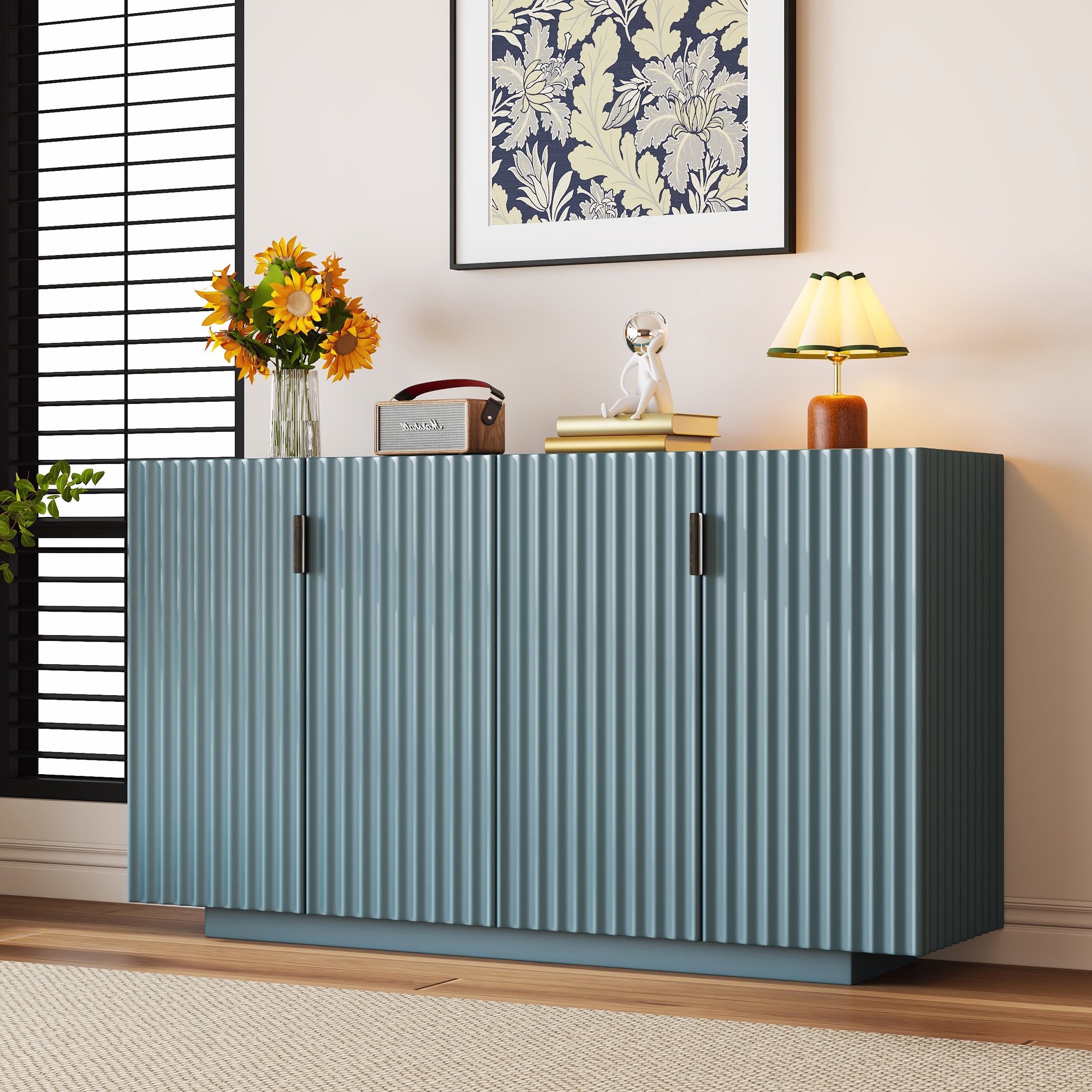 Mondawe MO-TR3992C Contemporary/Modern Antique Blue Sideboard