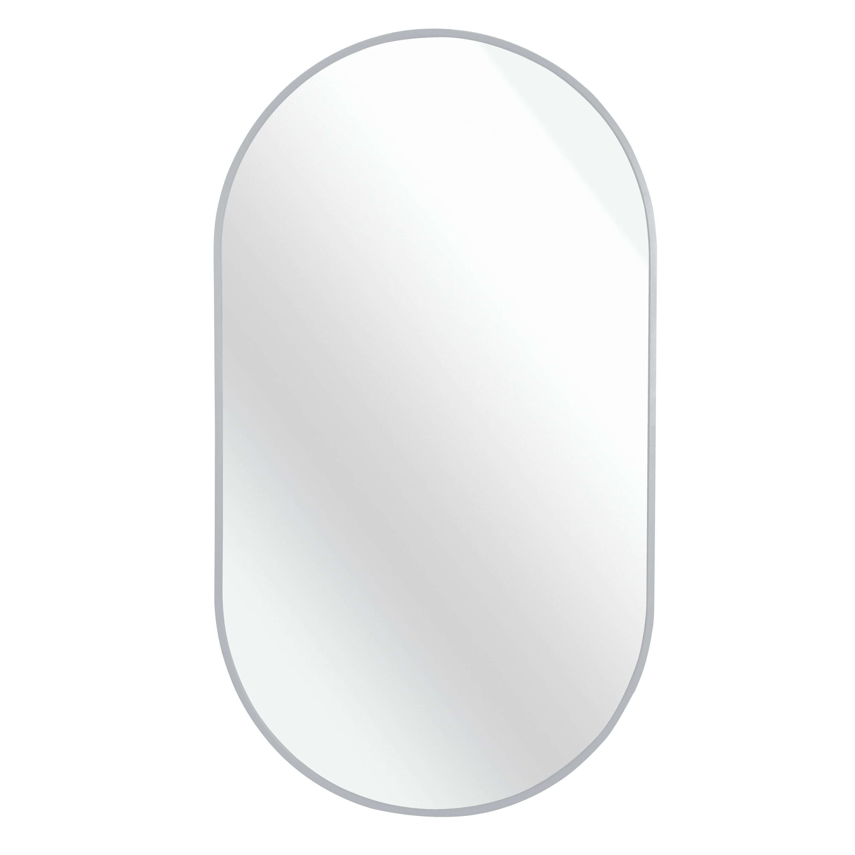 Forclover HUC-OV2028SL Bathroom Mirrors 20-in x 28-in Framed Oval Bathroom Vanity Mirror ( Silver )