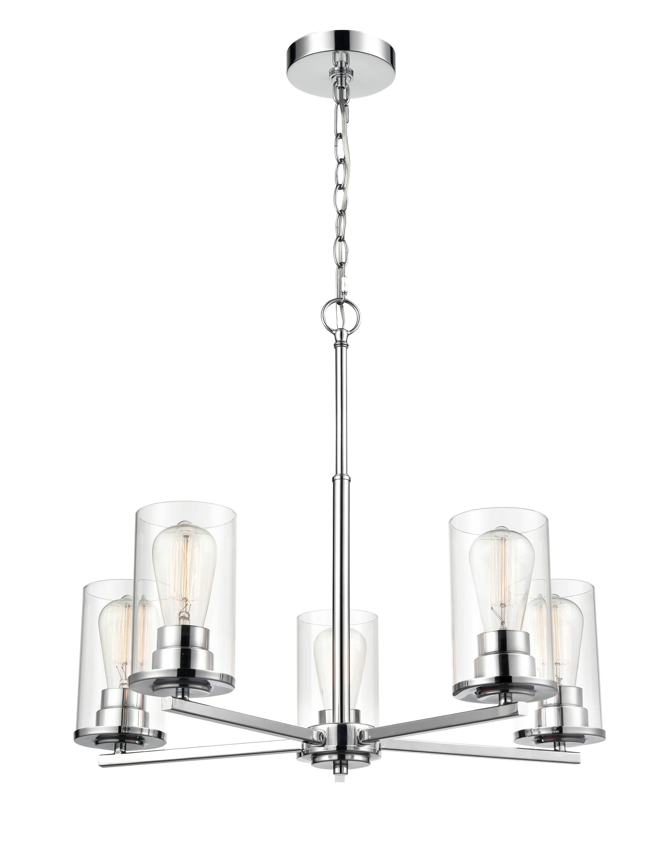 Millennium Lighting 2715-CH Verlana 5 -Light Chrome Traditional For Use in Bedrooms, Dining Rooms, Foyers, Kitchens, Living Rooms Chandelier