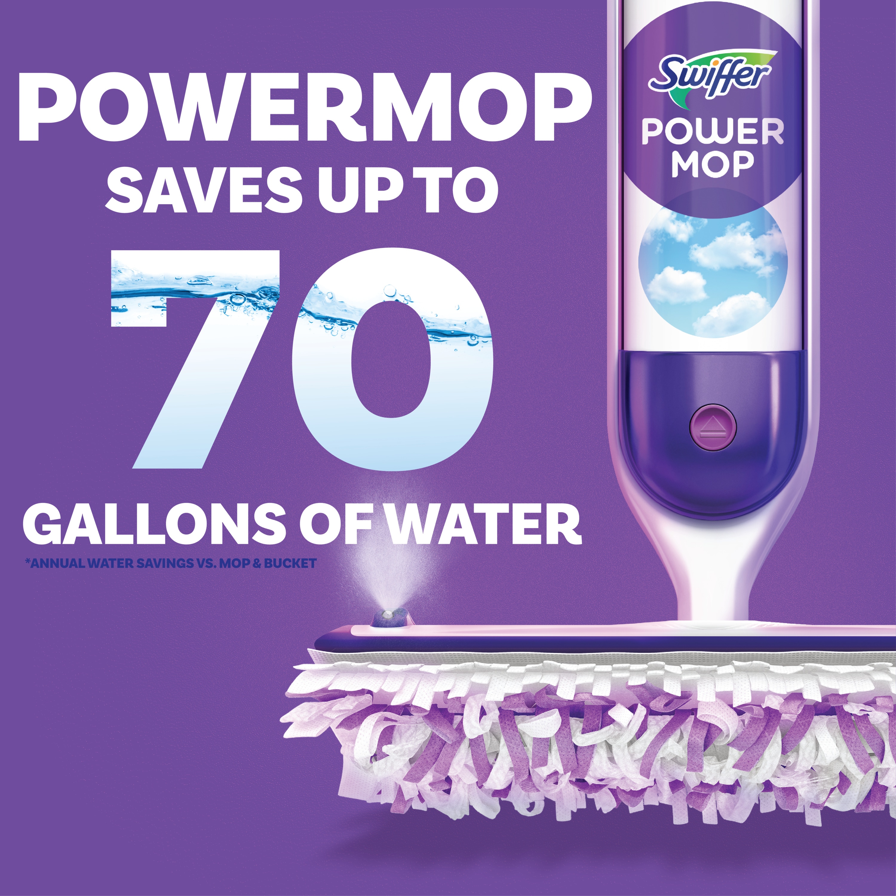 Swiffer Power Mop Cellulose Fiber Polypropylene Refill (8-pack 