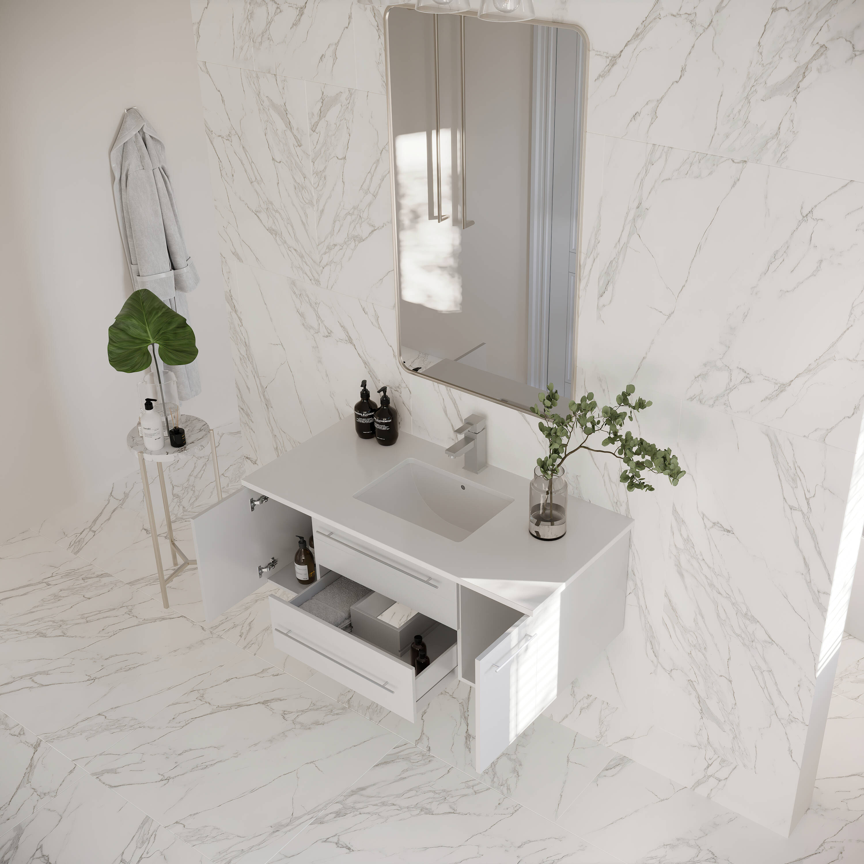 Fresca FCB6142WH-UNS-CWH-U Bath-Vanity-Combo - View #3