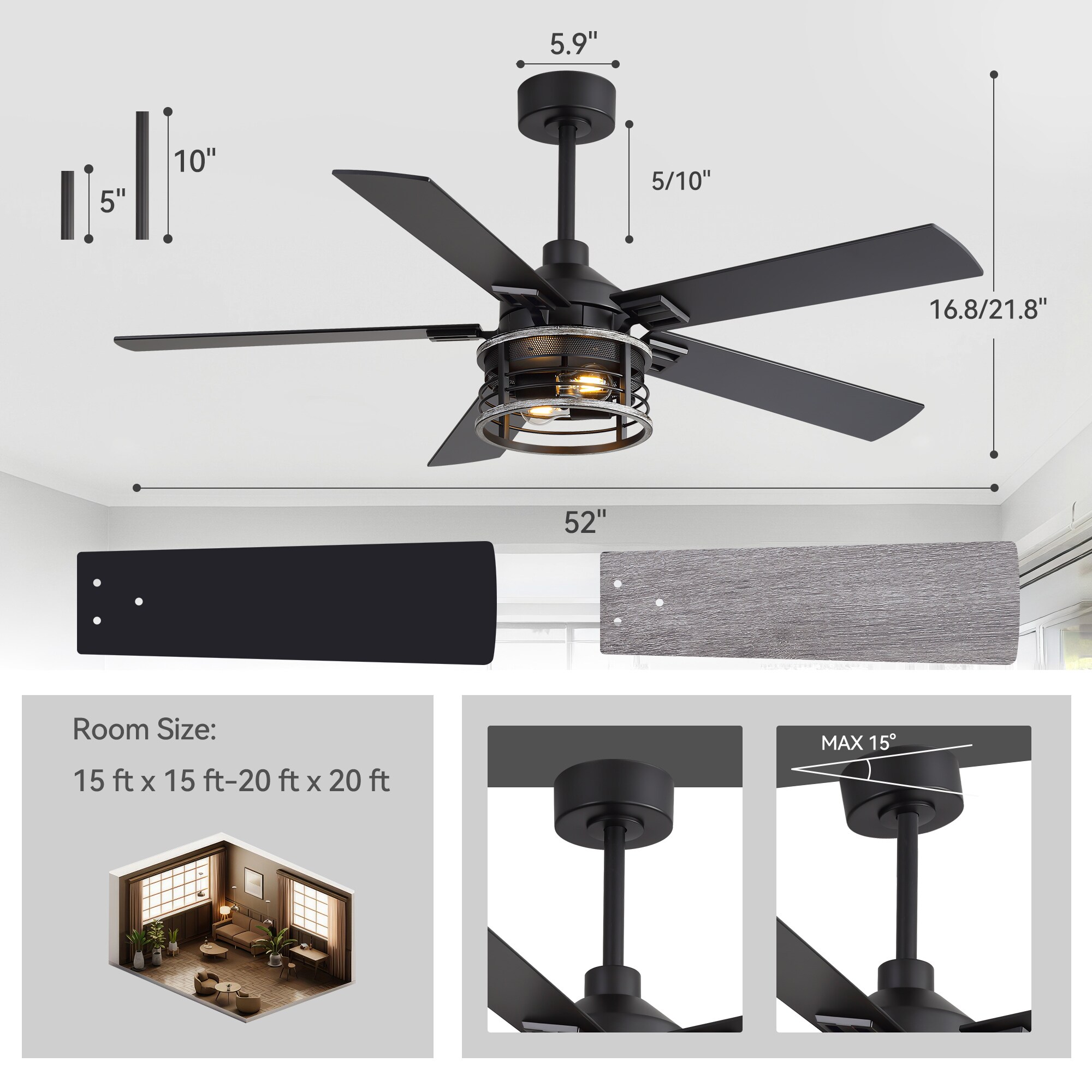 Breezary 33009-GD Ceiling-Fans - View #12