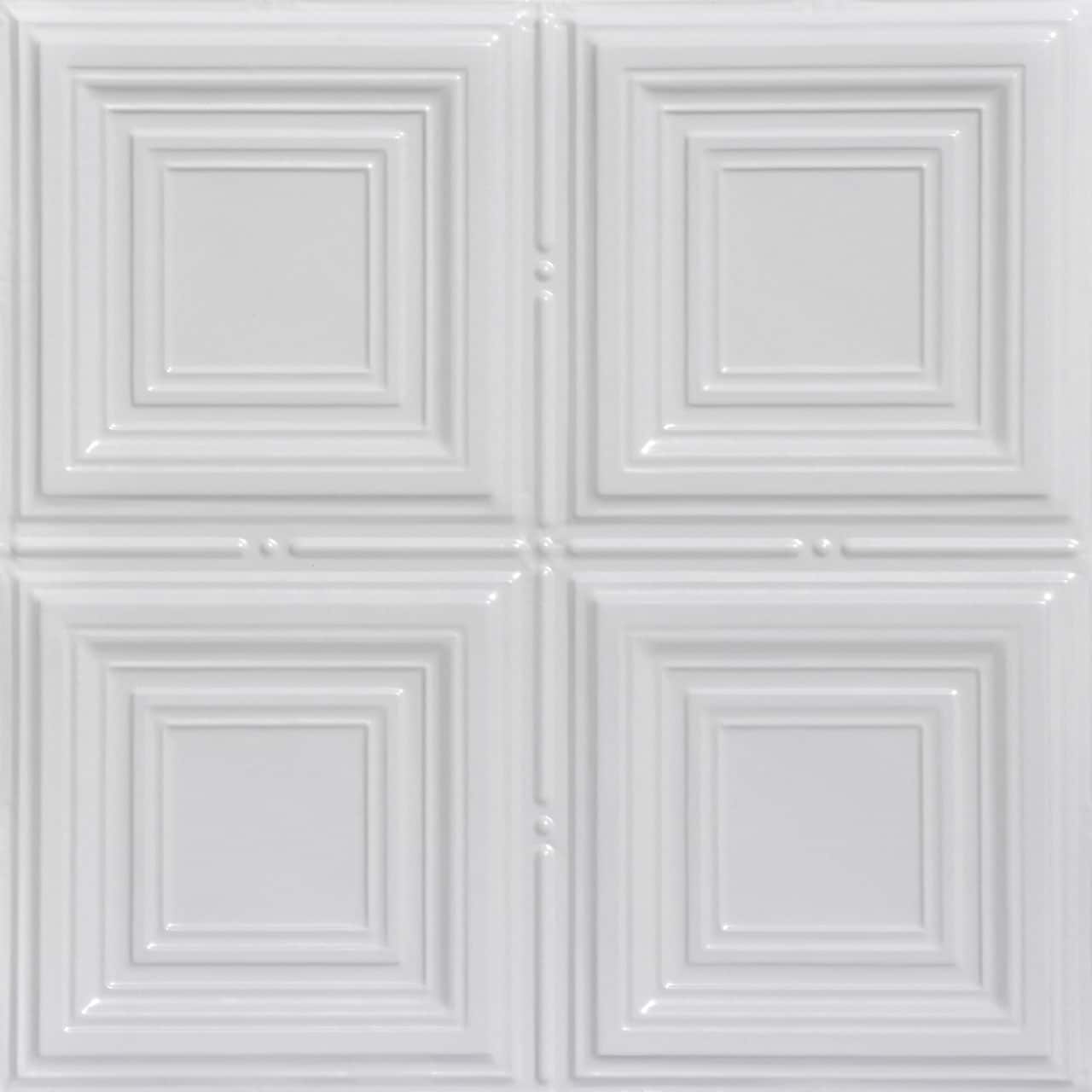 From Plain to Beautiful in Hours SKPC320-WH-24X24-N-6 2-ft x 2-ft Cubism White Steel Surface-mount Ceiling Tile ( 6 -Pack, 24-Sq. Feet / Case )