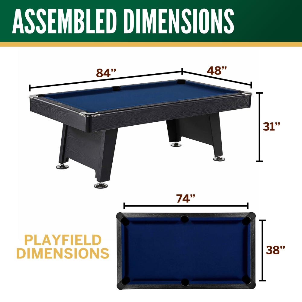 pool tables dimensions