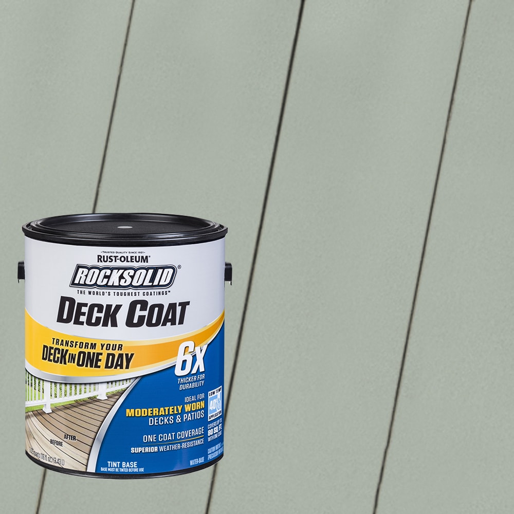 Rust-Oleum 319636T RockSolid 6X Deck Coat Pre-Tinted Gainsboro Solid Exterior Wood Stain and Sealer in One ( 1-gallon )